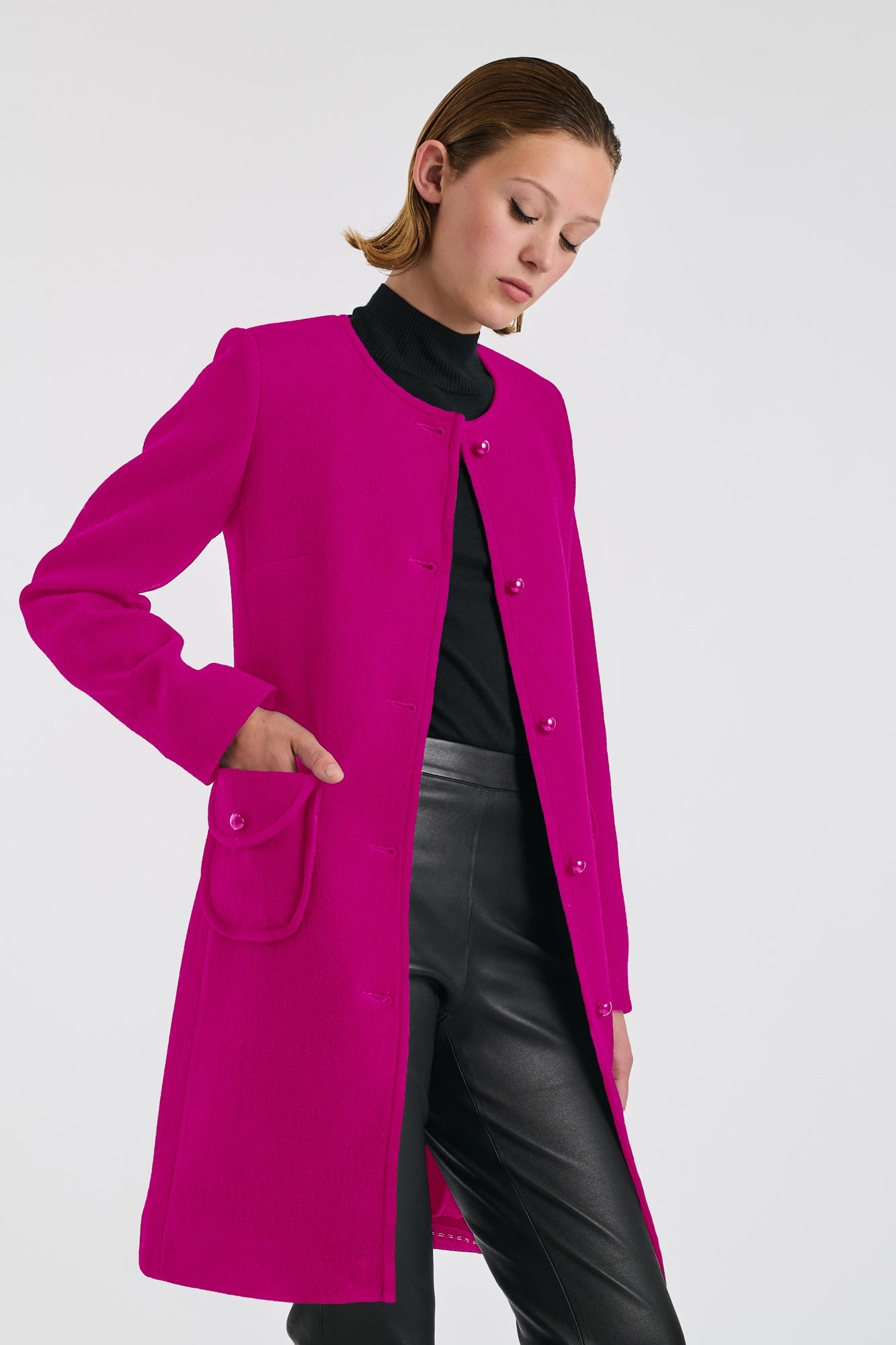 Manteau en crêpe de laine