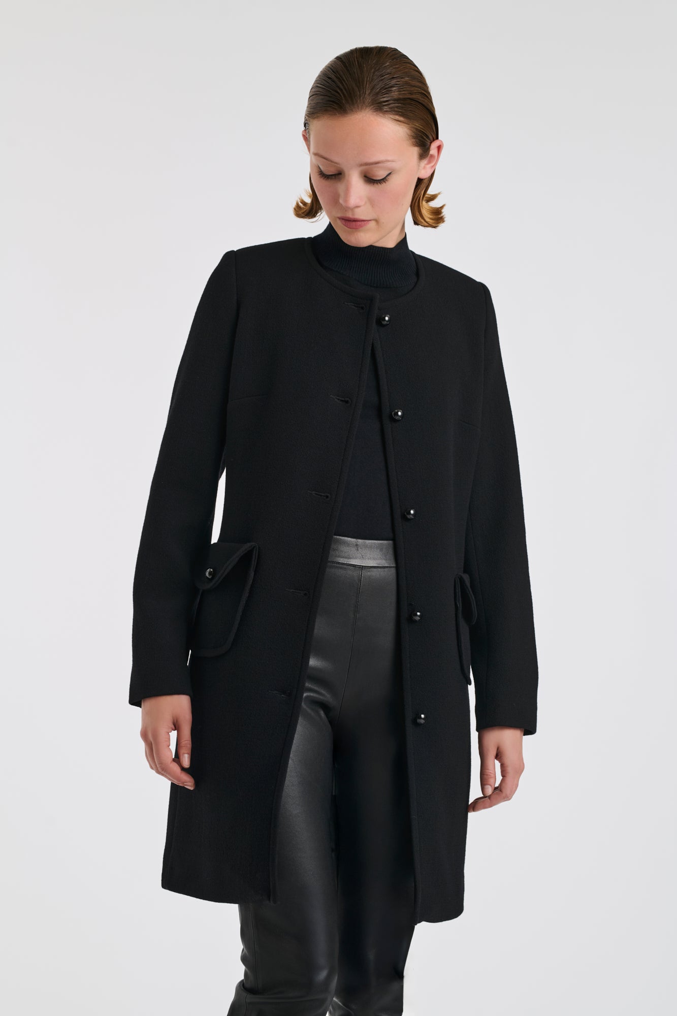 Manteau en crêpe de laine