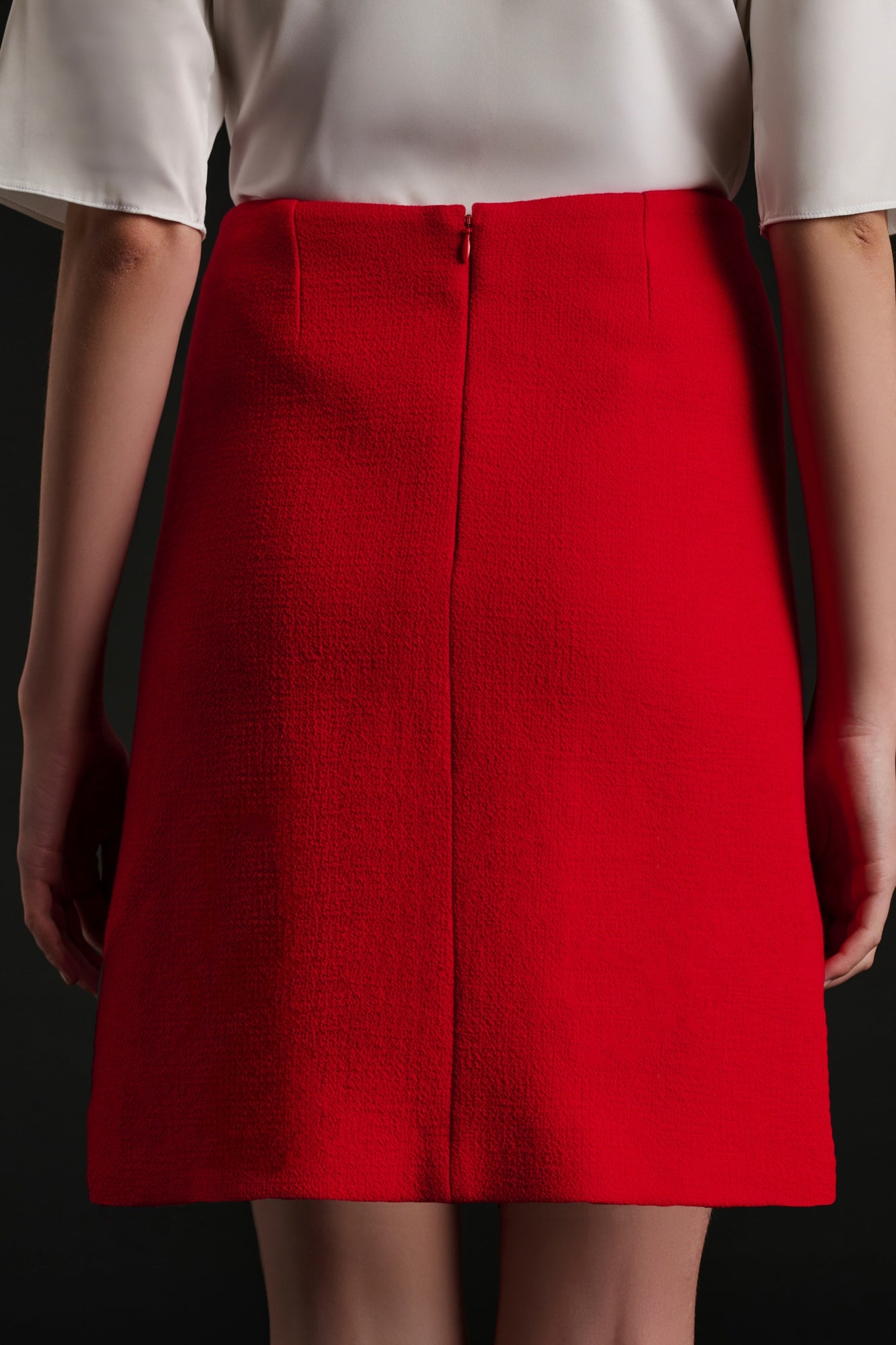 Wool crêpe pencil skirt