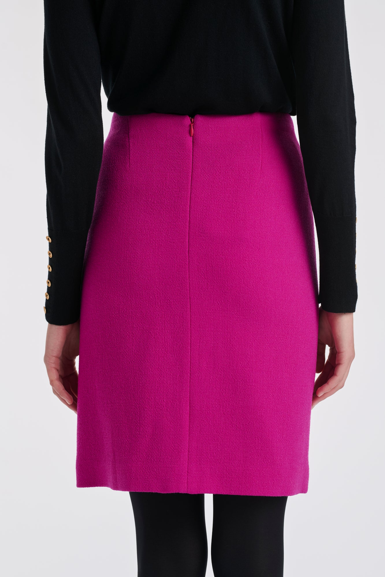 Wool crêpe pencil skirt