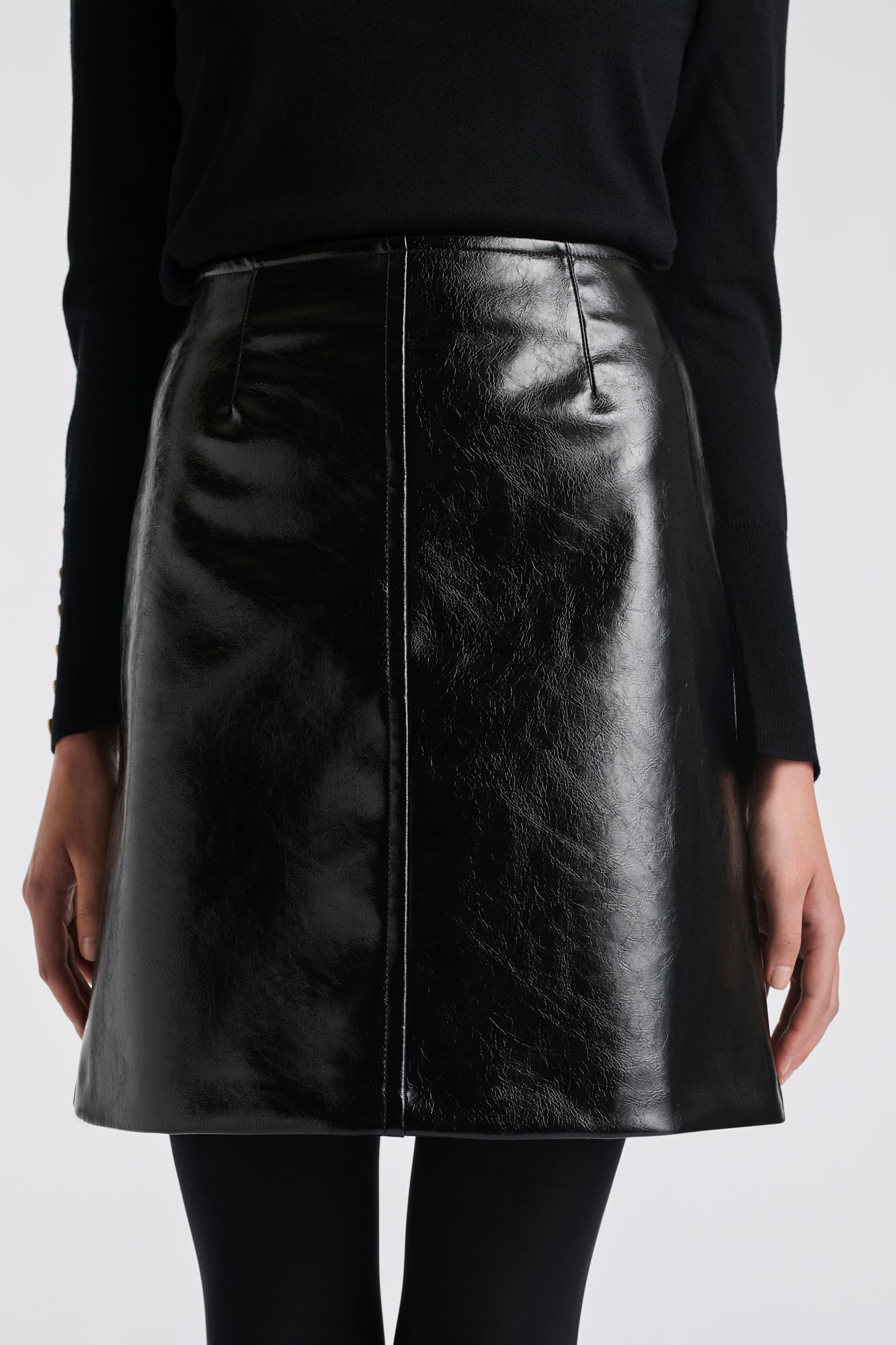 Jupe droite en vinyle