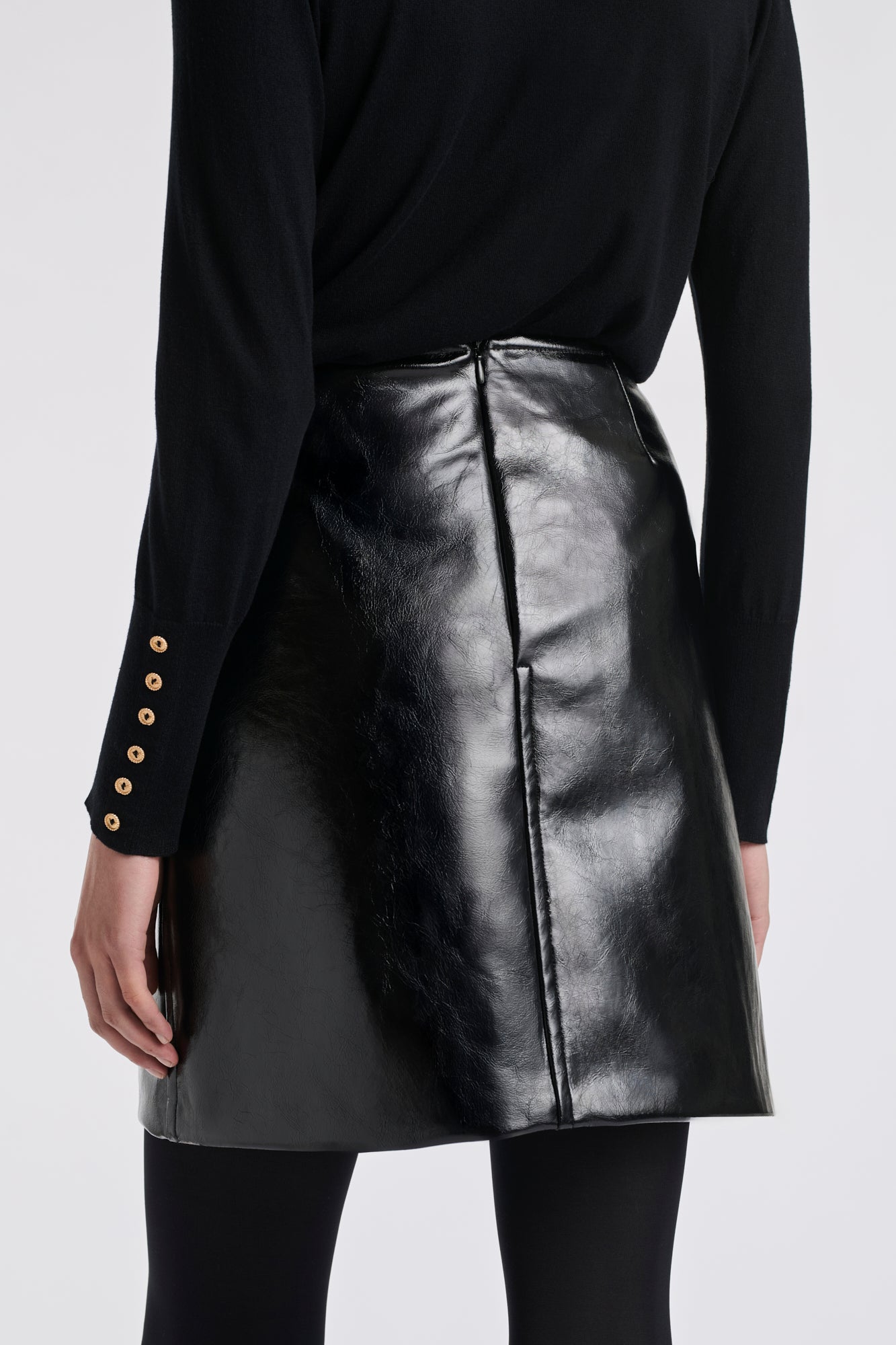 Jupe droite en vinyle