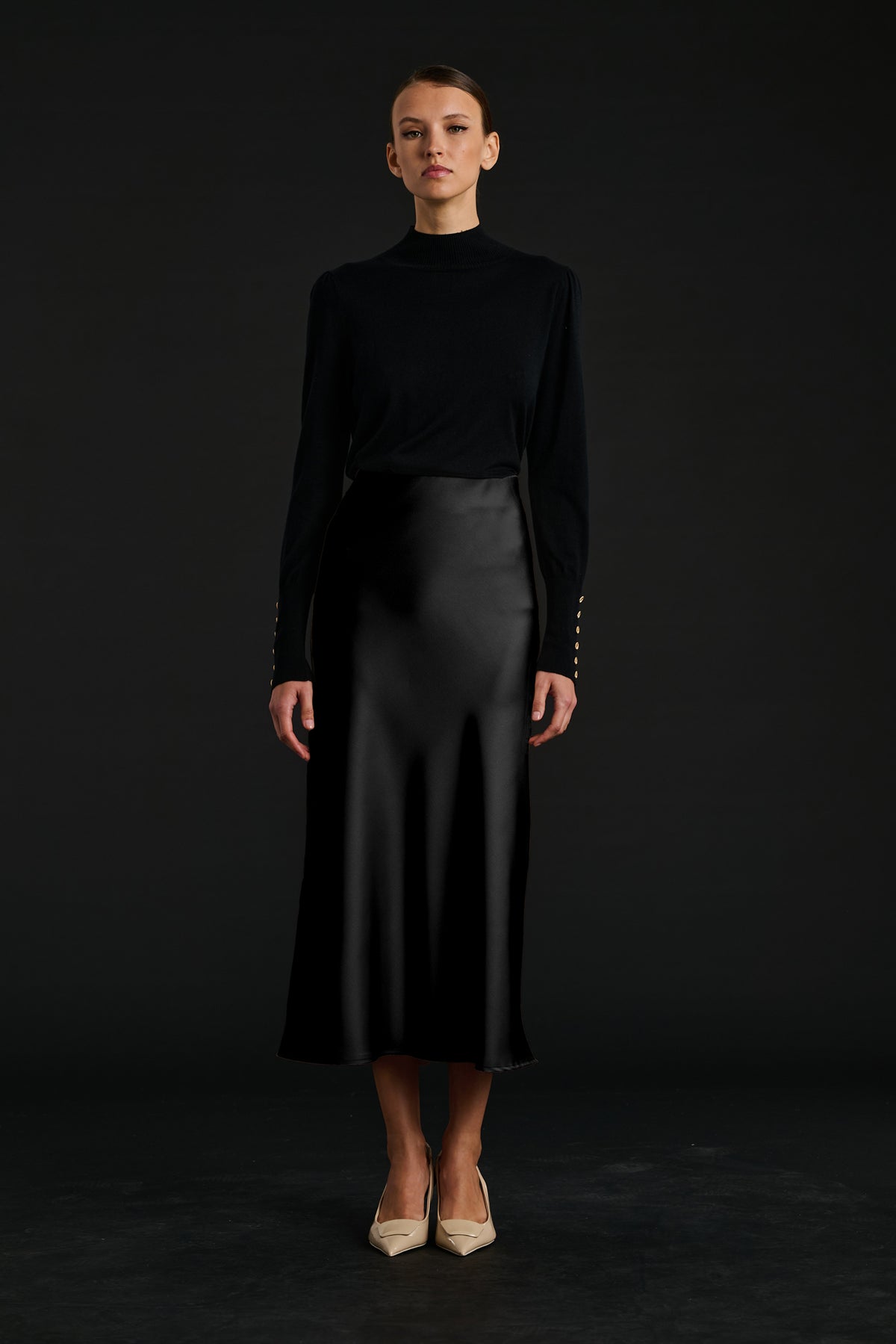 Jupe longue en satin