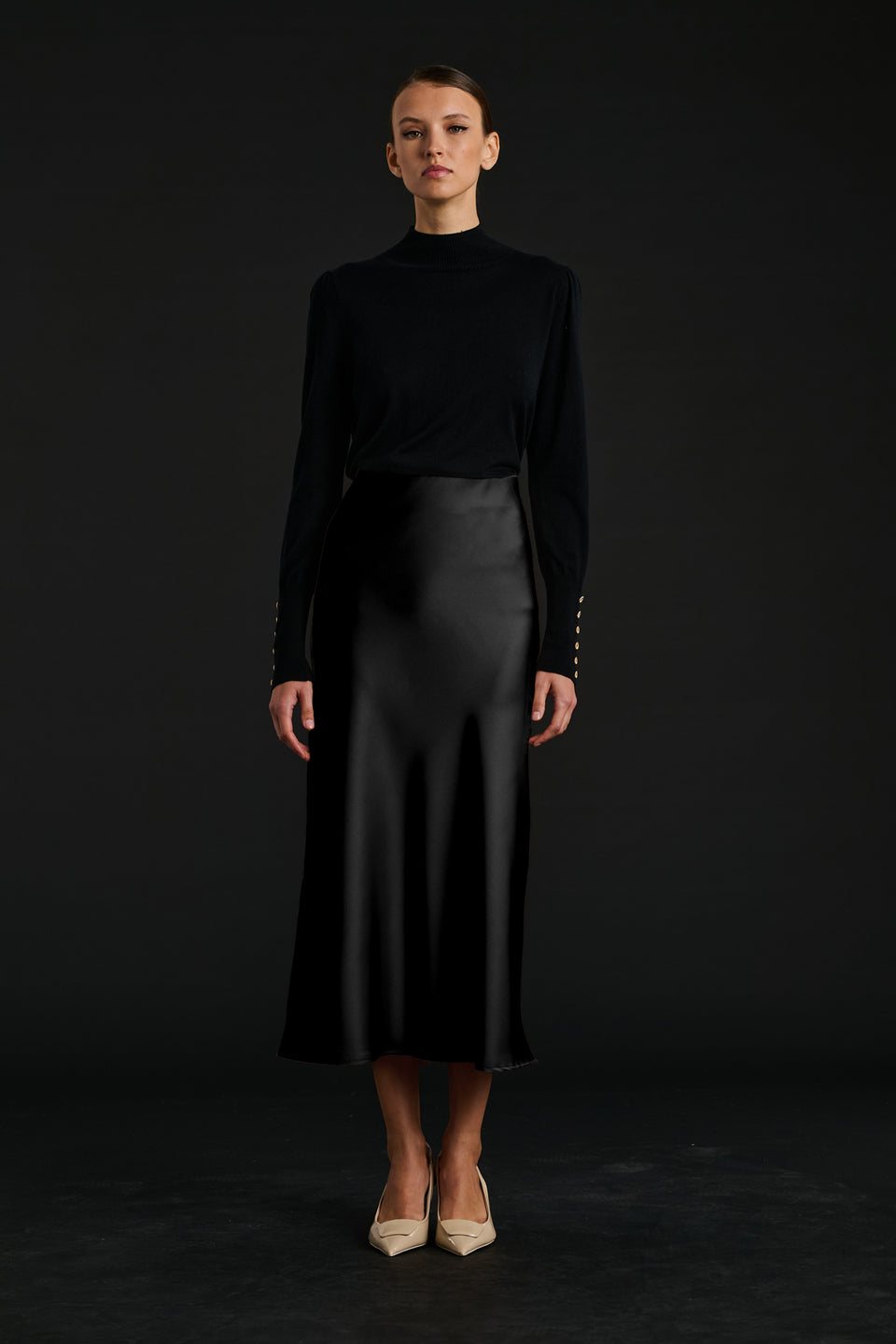 Jupe longue en satin