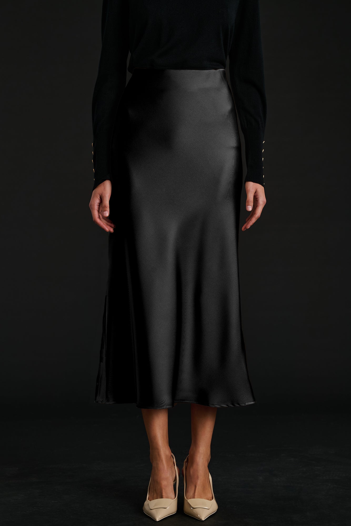 Jupe longue en satin