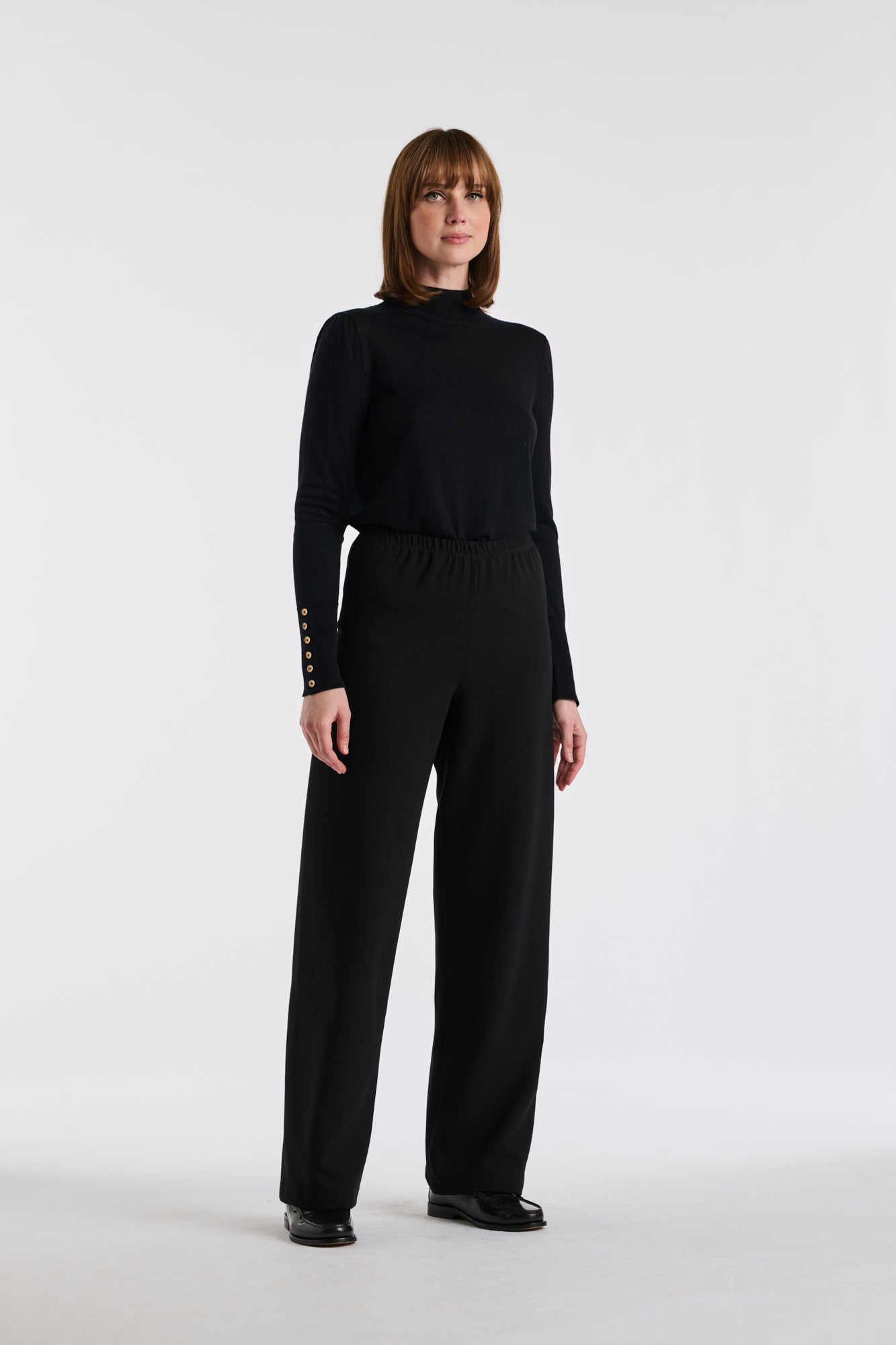 Pantalon large élastiqué en microfibre