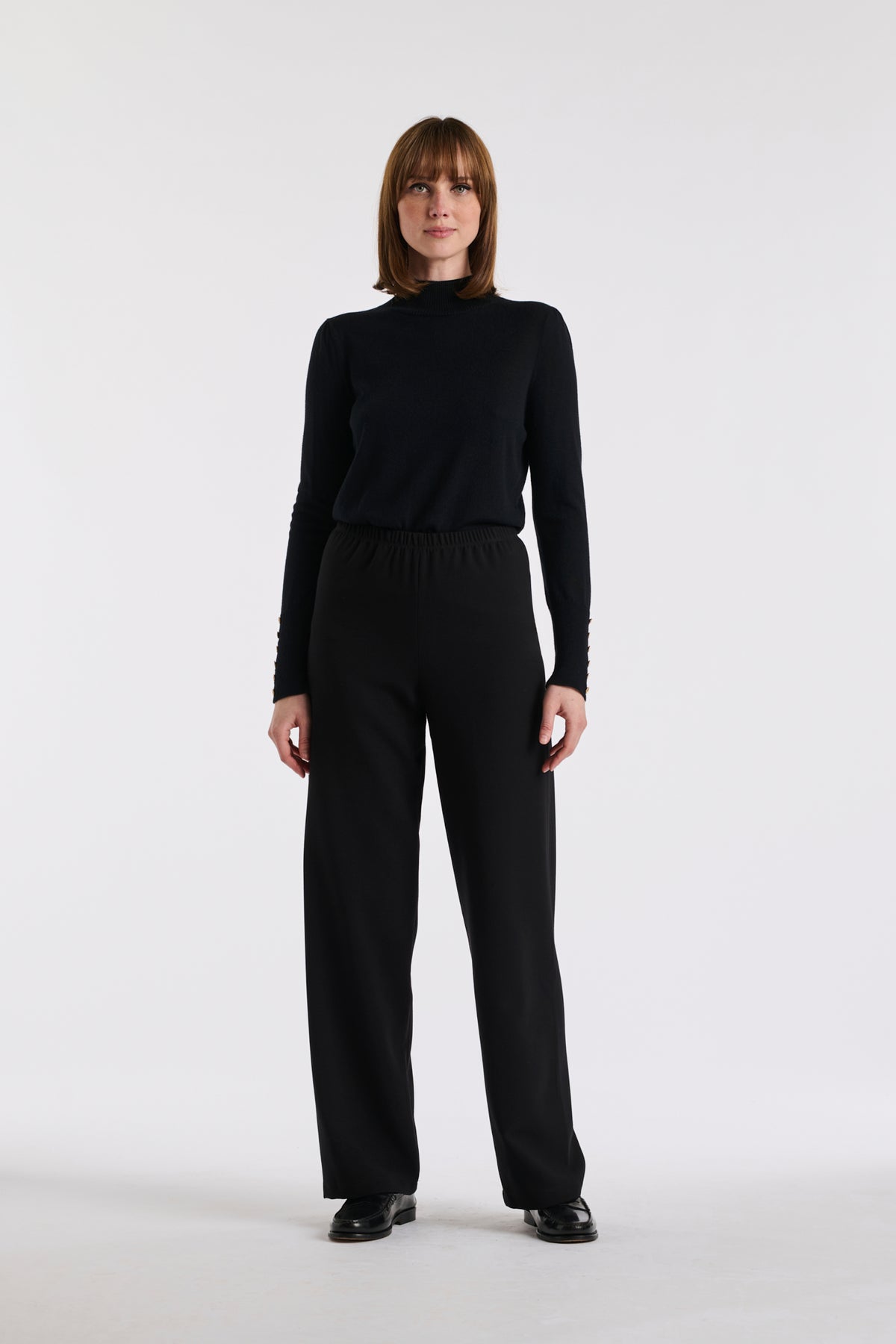 Pantalon large élastiqué en microfibre