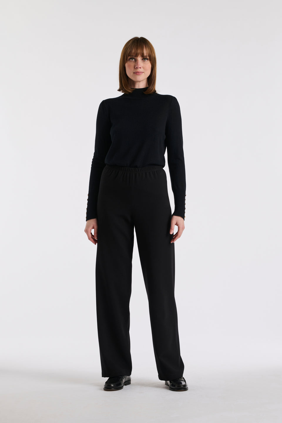 Pantalon large élastiqué en microfibre
