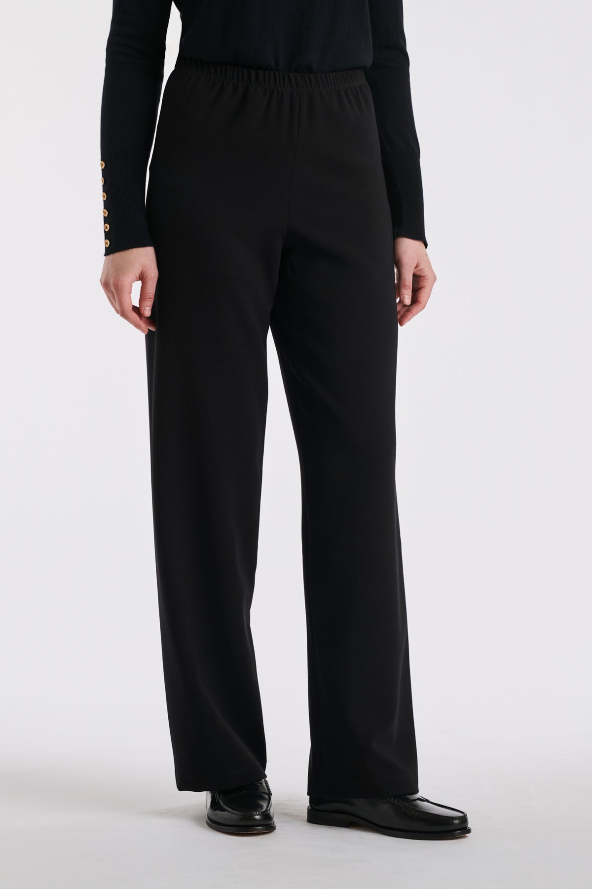 Pantalon large élastiqué en microfibre