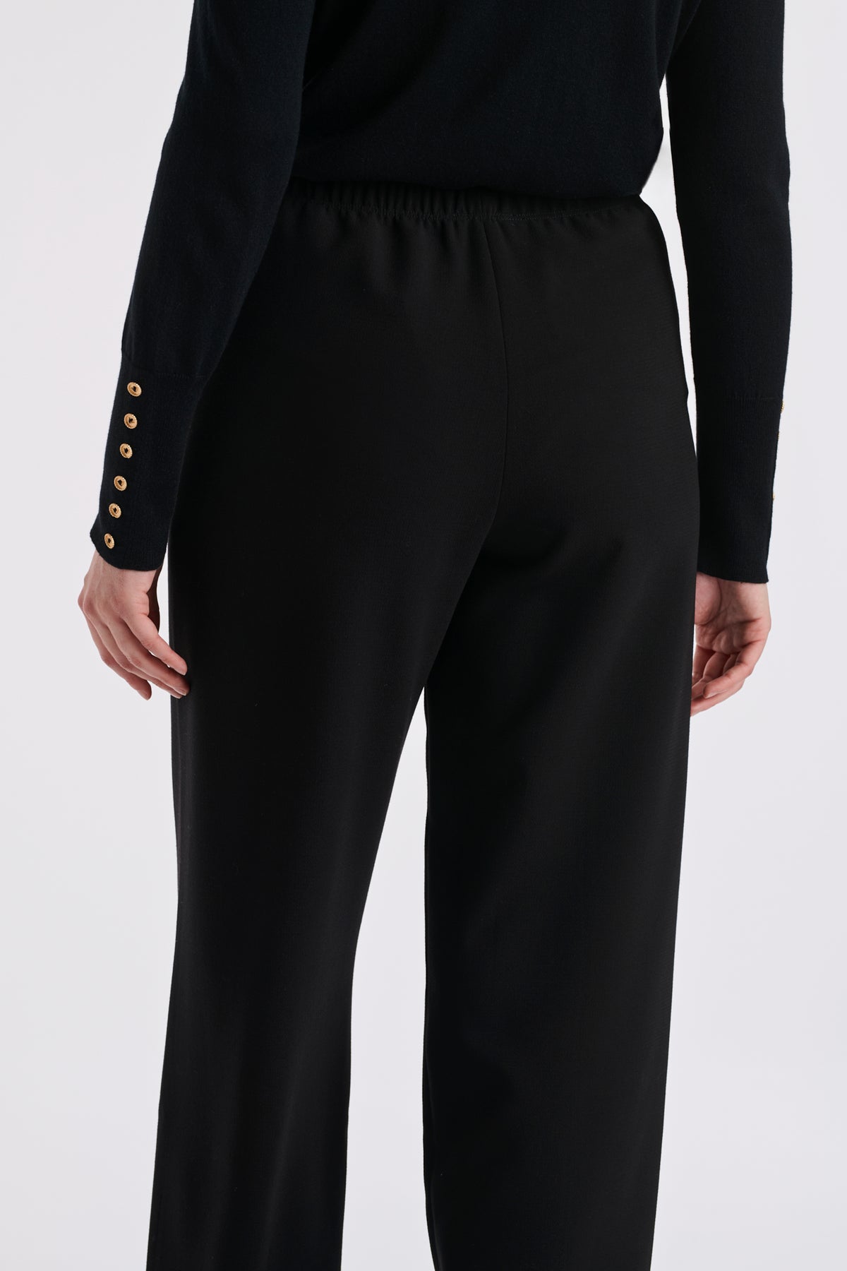 Pantalon large élastiqué en microfibre