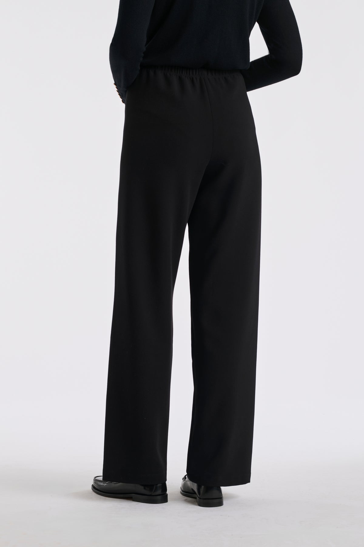 Pantalon large élastiqué en microfibre