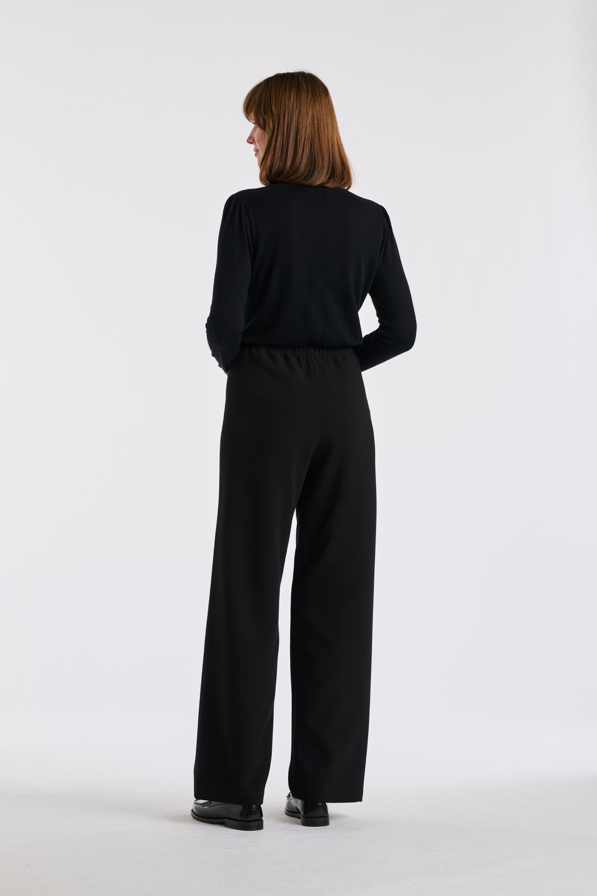 Pantalon large élastiqué en microfibre