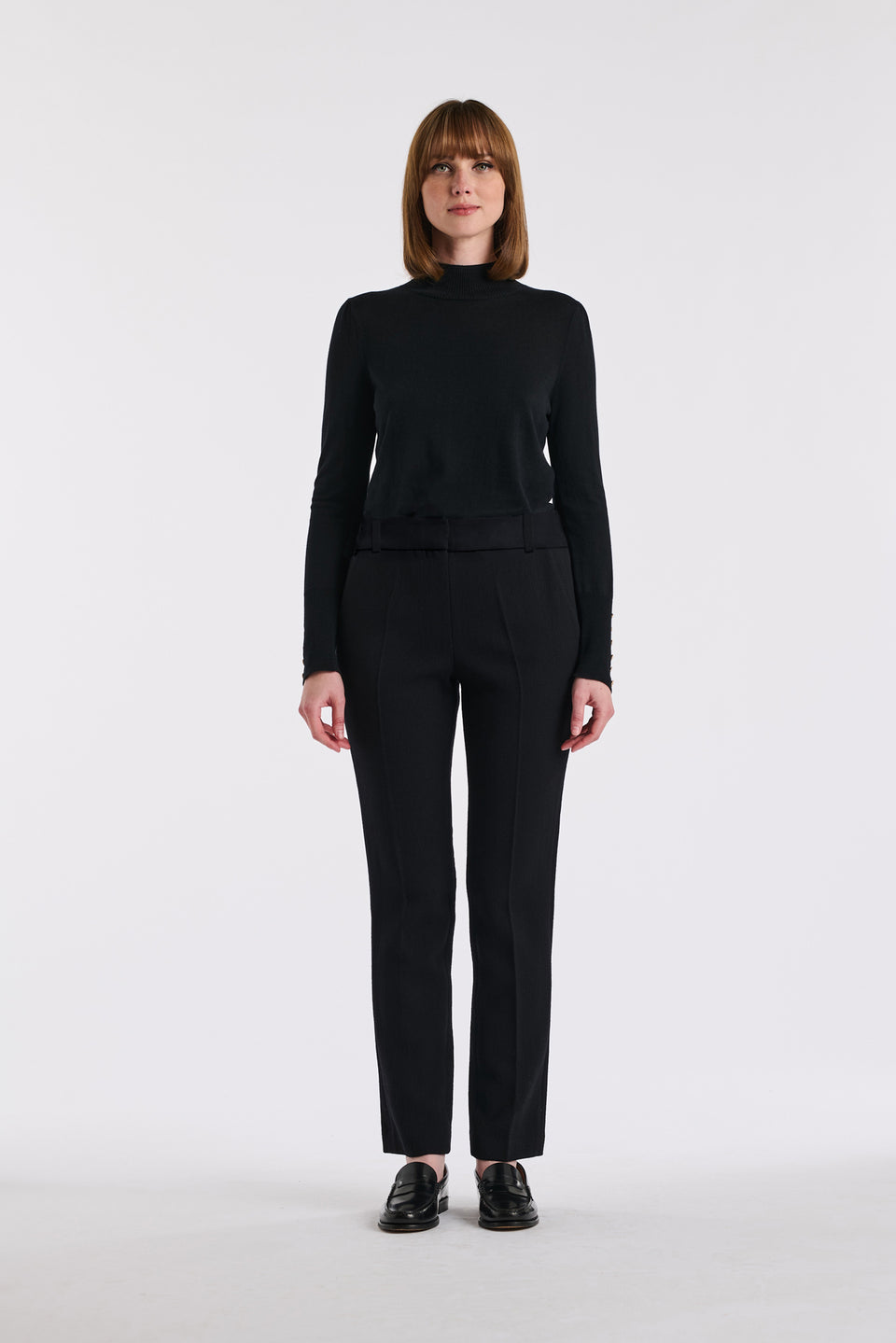 Pantalon cigarette en microfibre