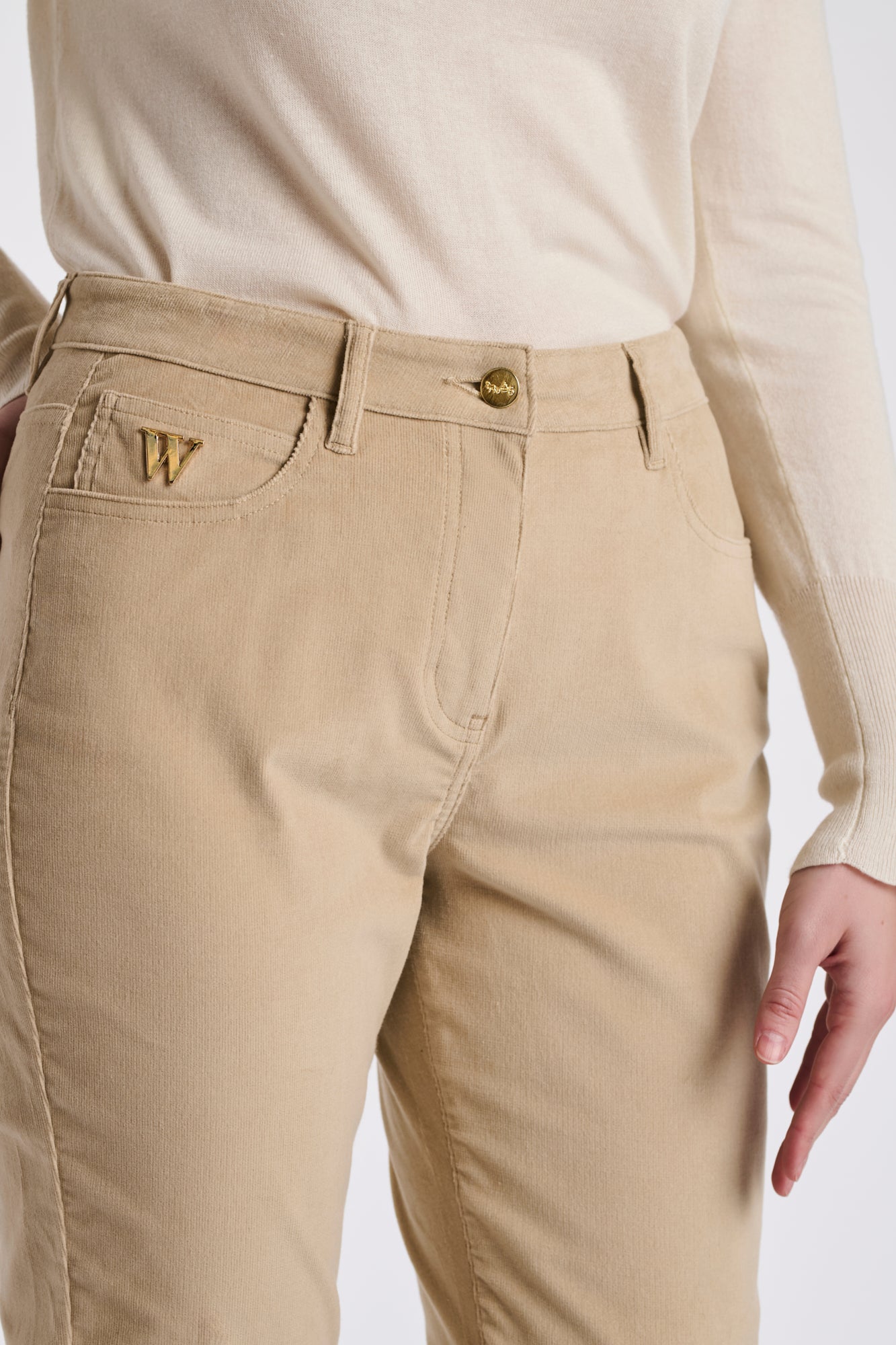 Jean droit en velours côtelé