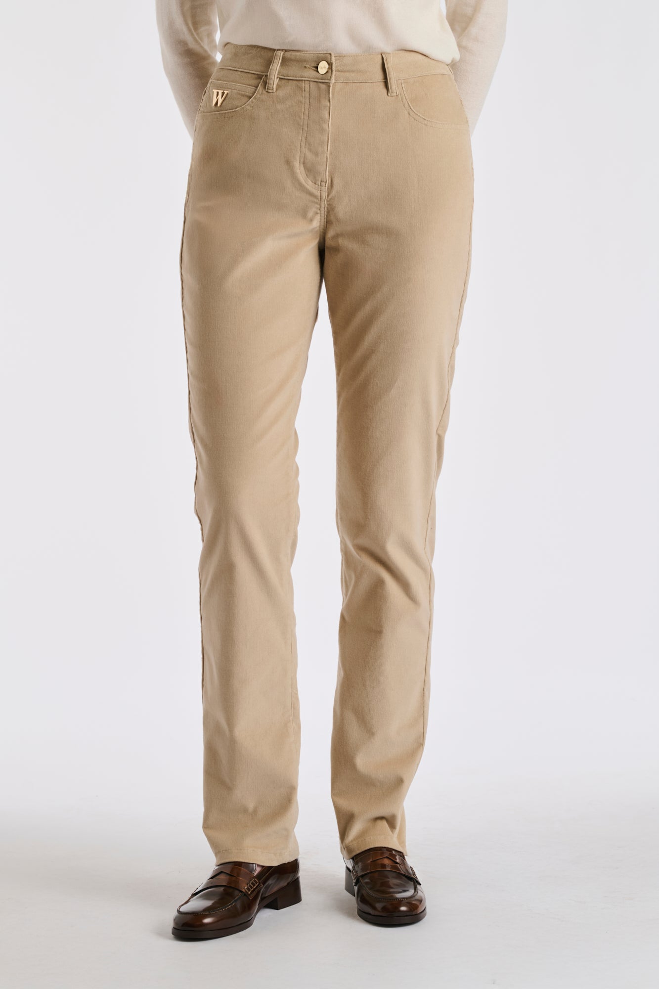 Jean droit en velours côtelé