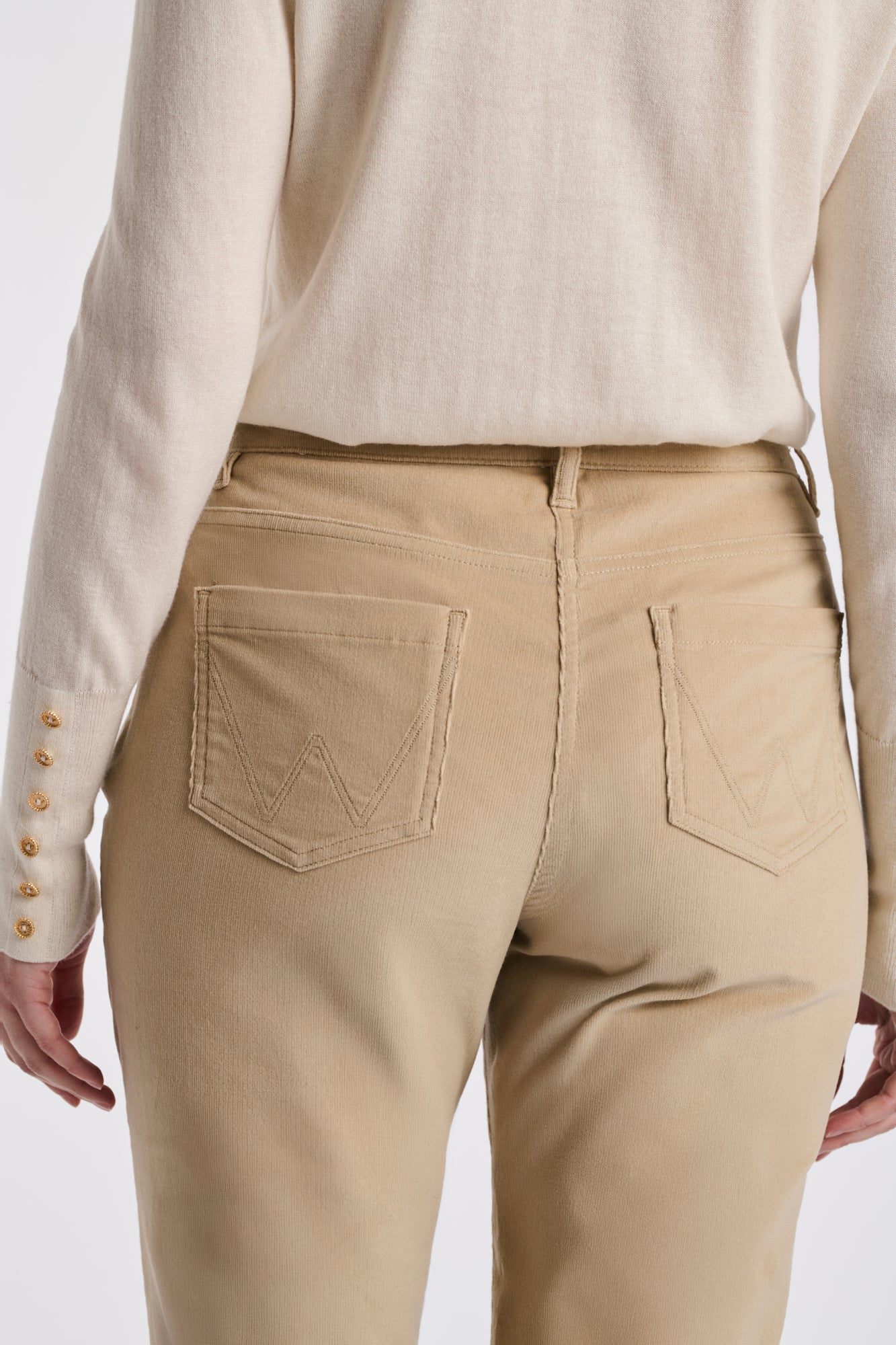 Jean droit en velours côtelé