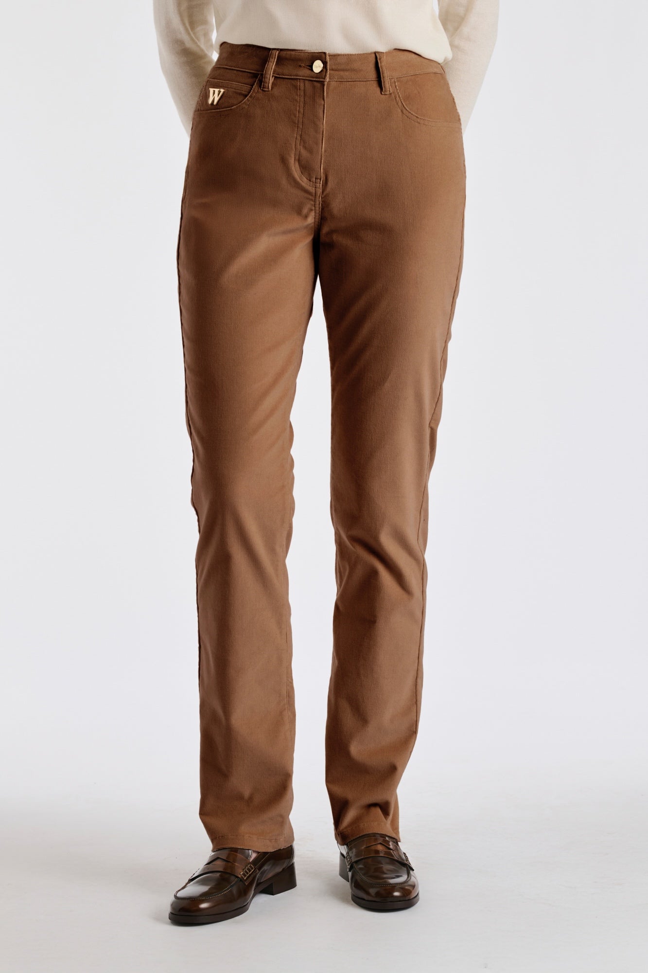 Jean droit en velours côtelé