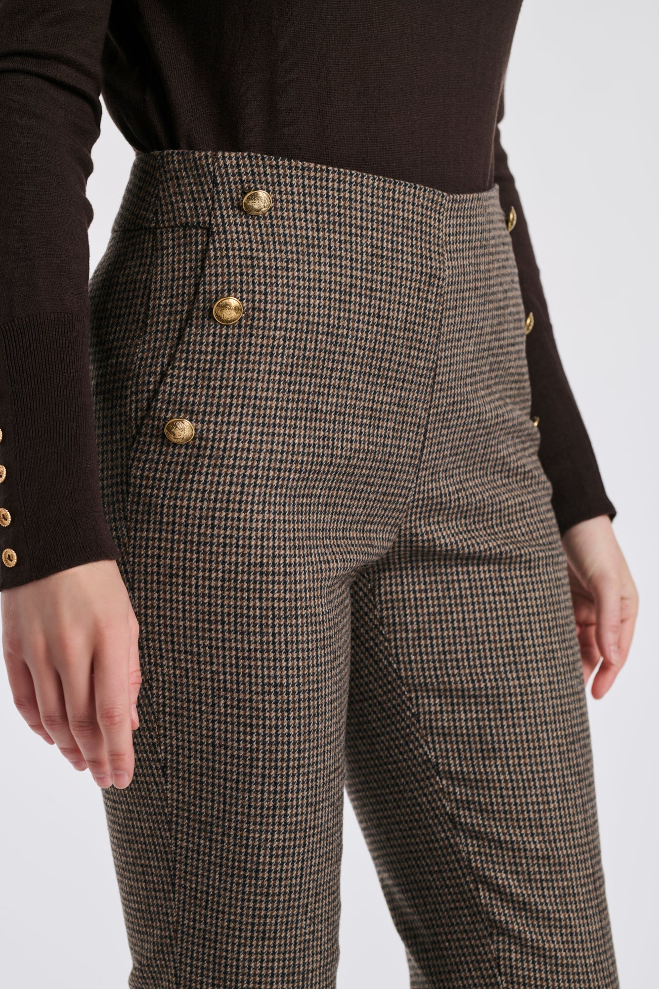 Pantalon cigarette à carreaux