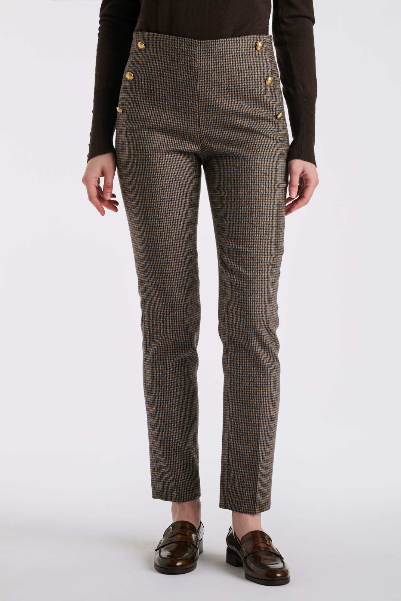 Pantalon cigarette à carreaux