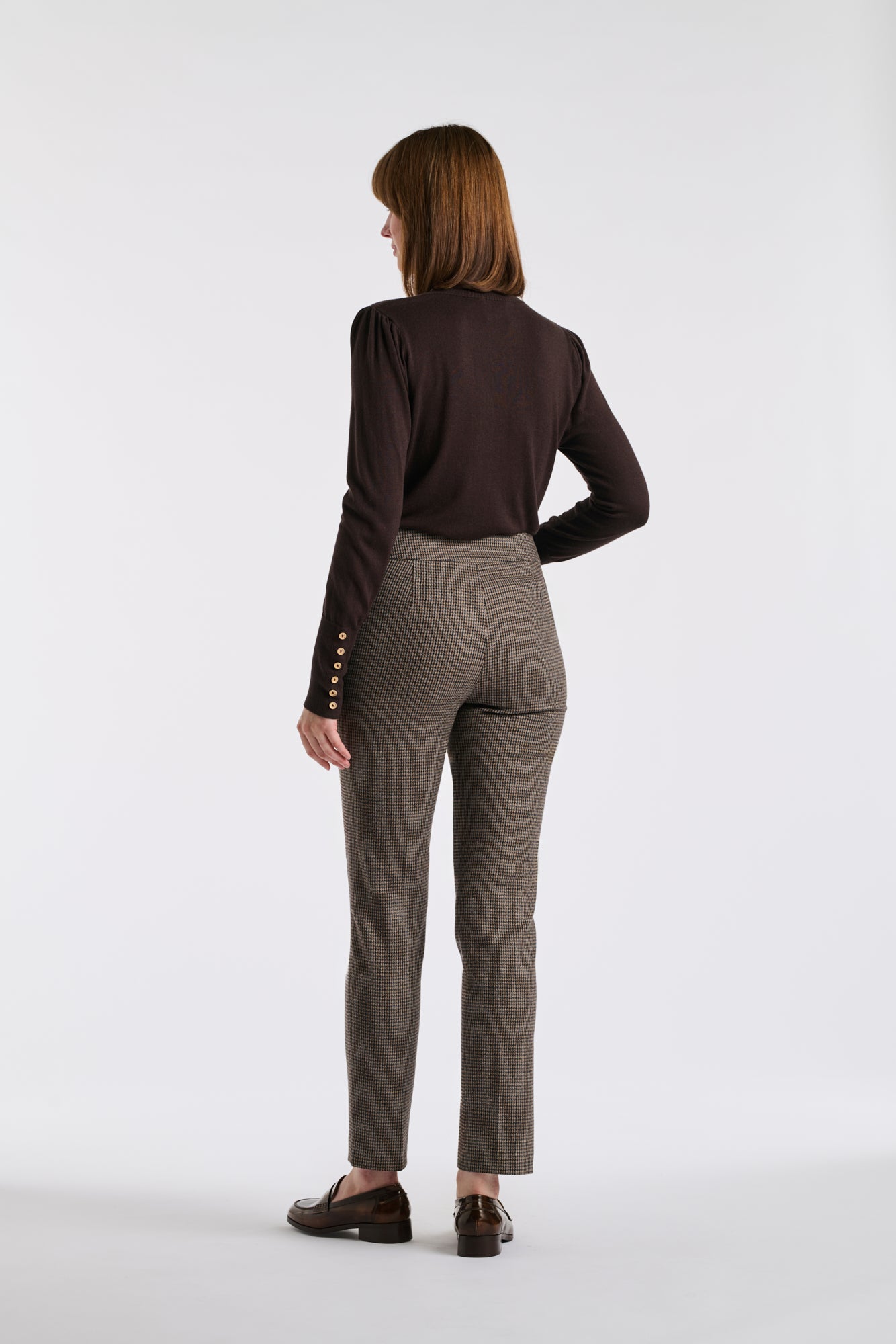 Pantalon cigarette à carreaux