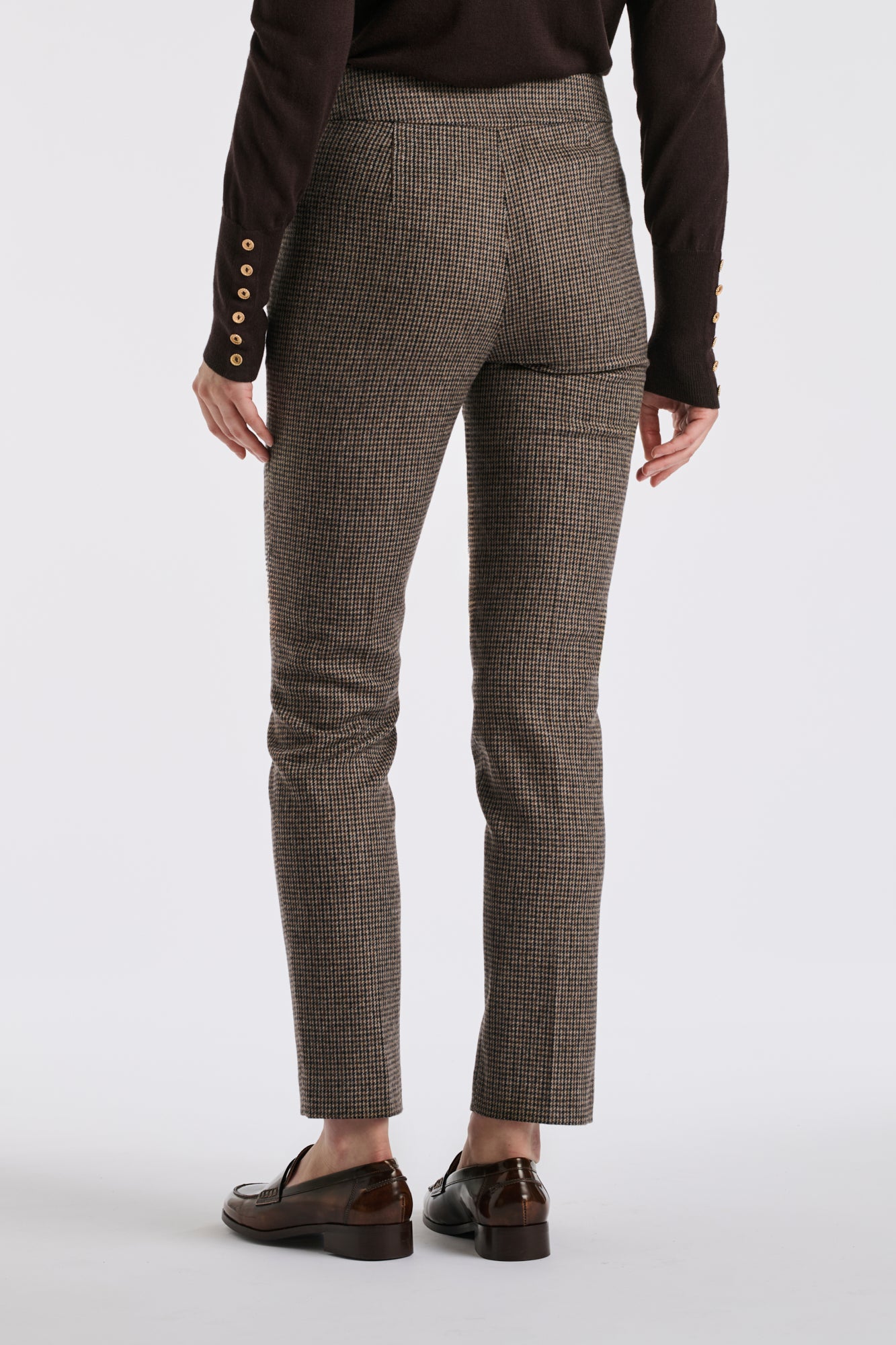 Pantalon cigarette à carreaux