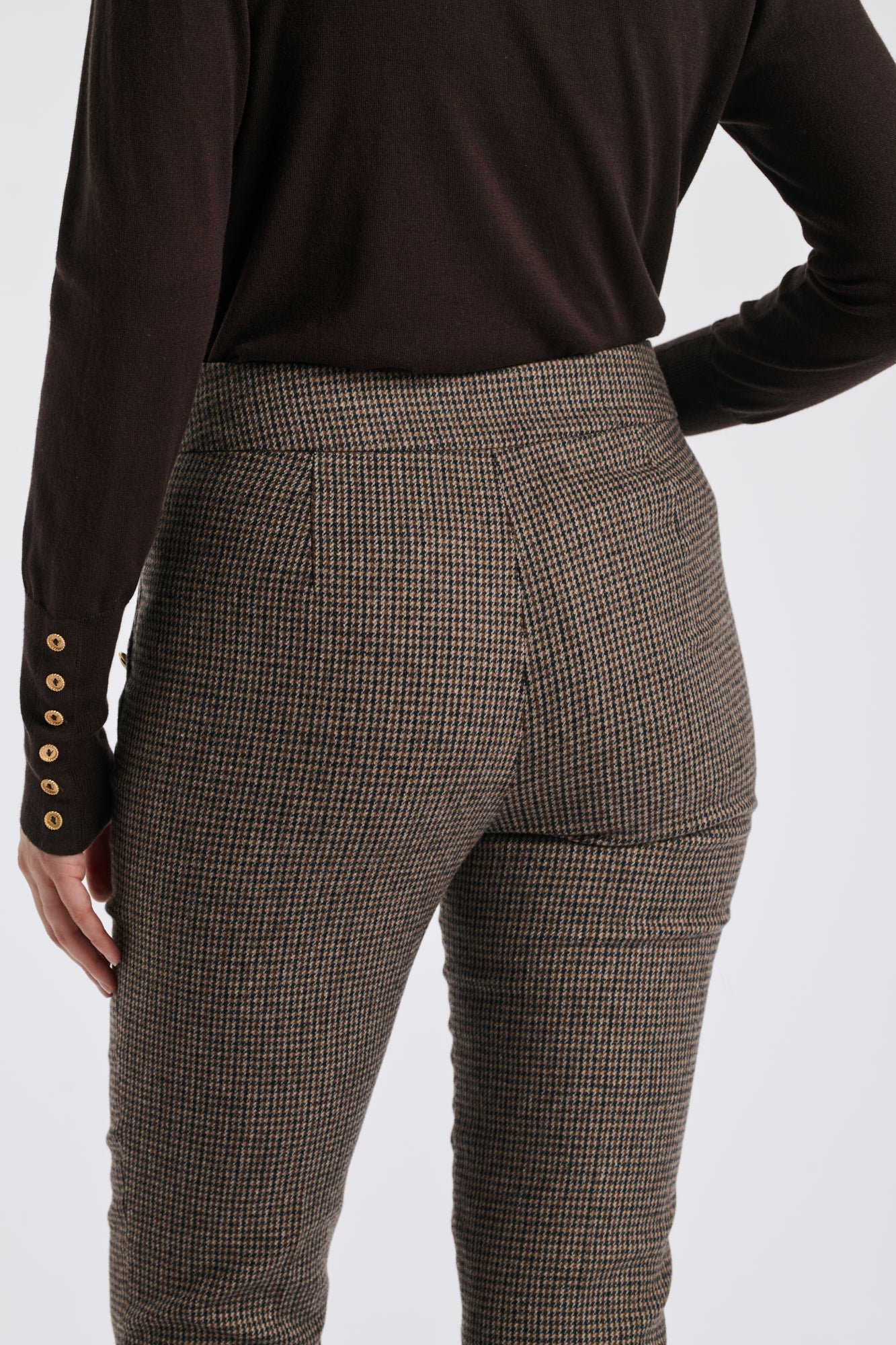 Pantalon cigarette à carreaux