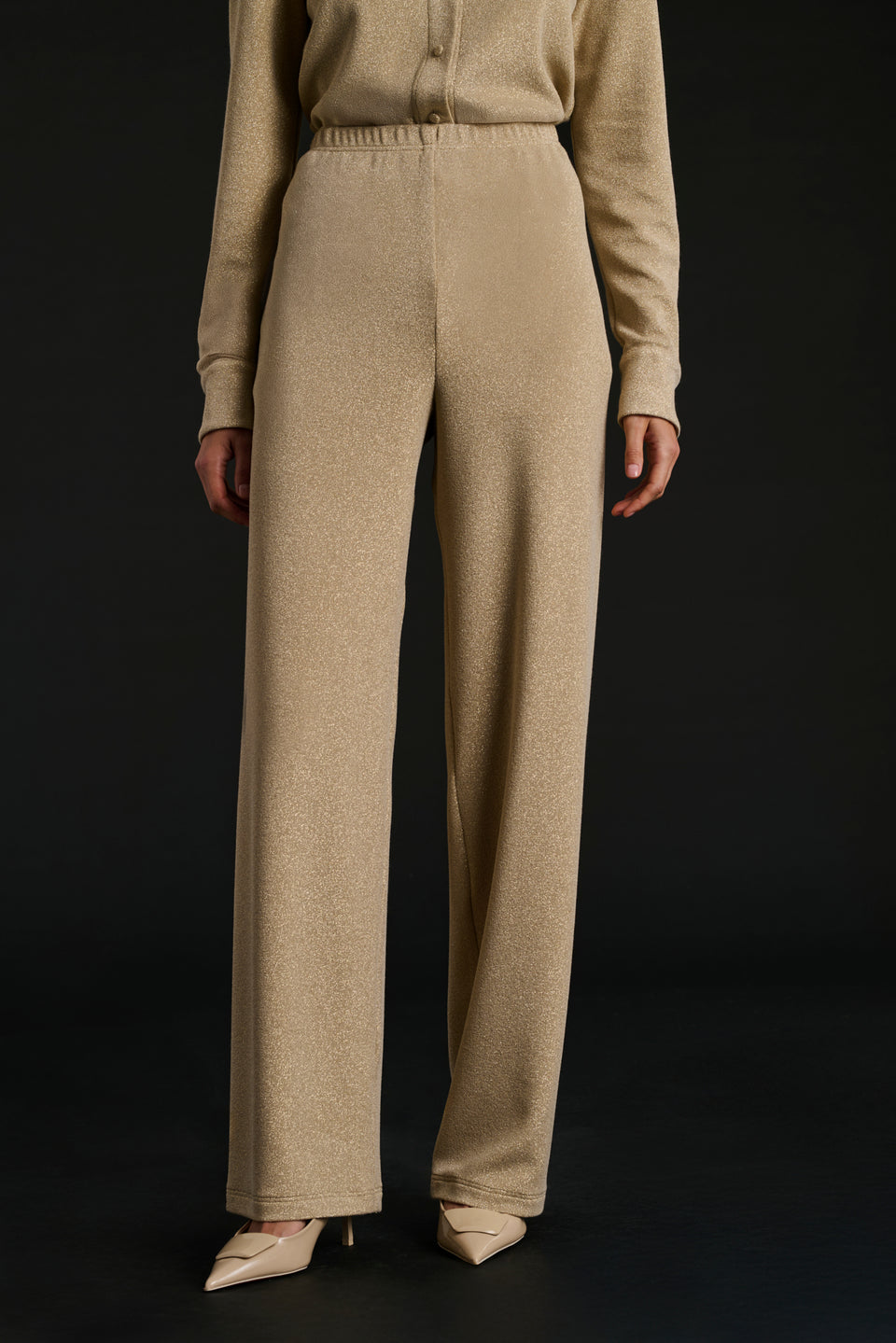 Pantalon large elastiqué en jersey irisé