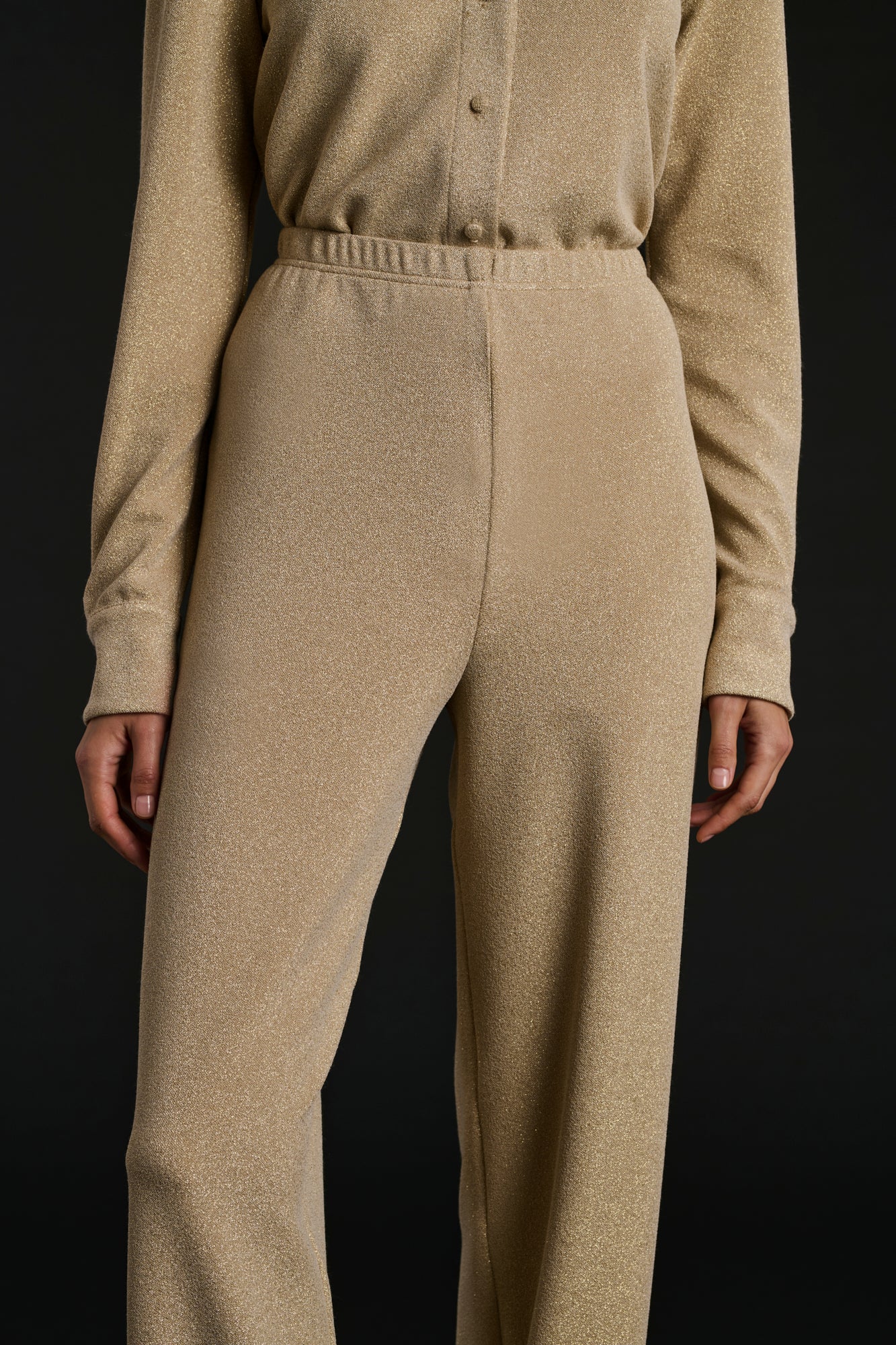 Pantalon large elastiqué en jersey irisé