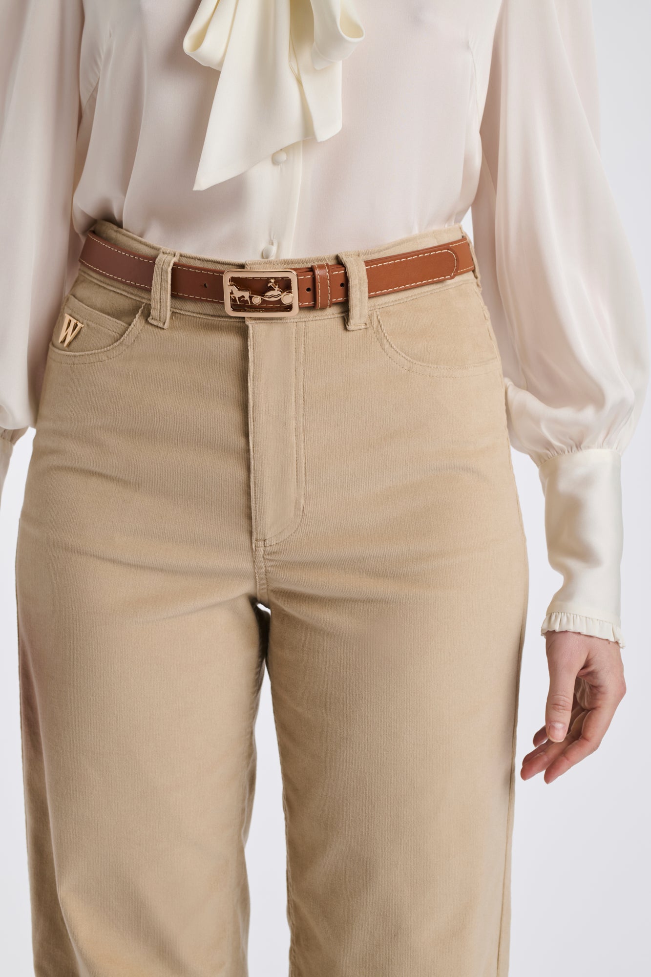 Jean large en velours côtelé