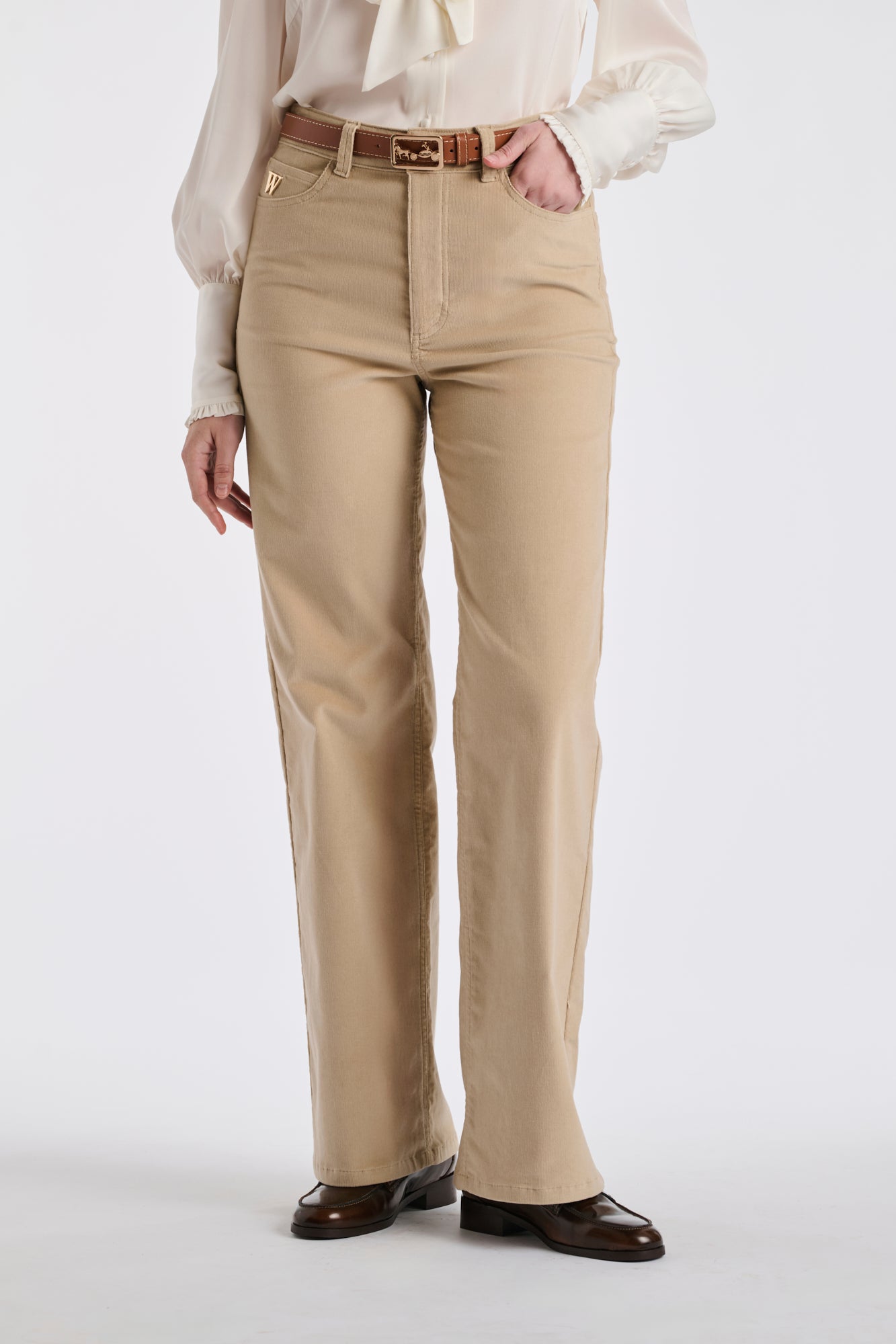 Jean large en velours côtelé