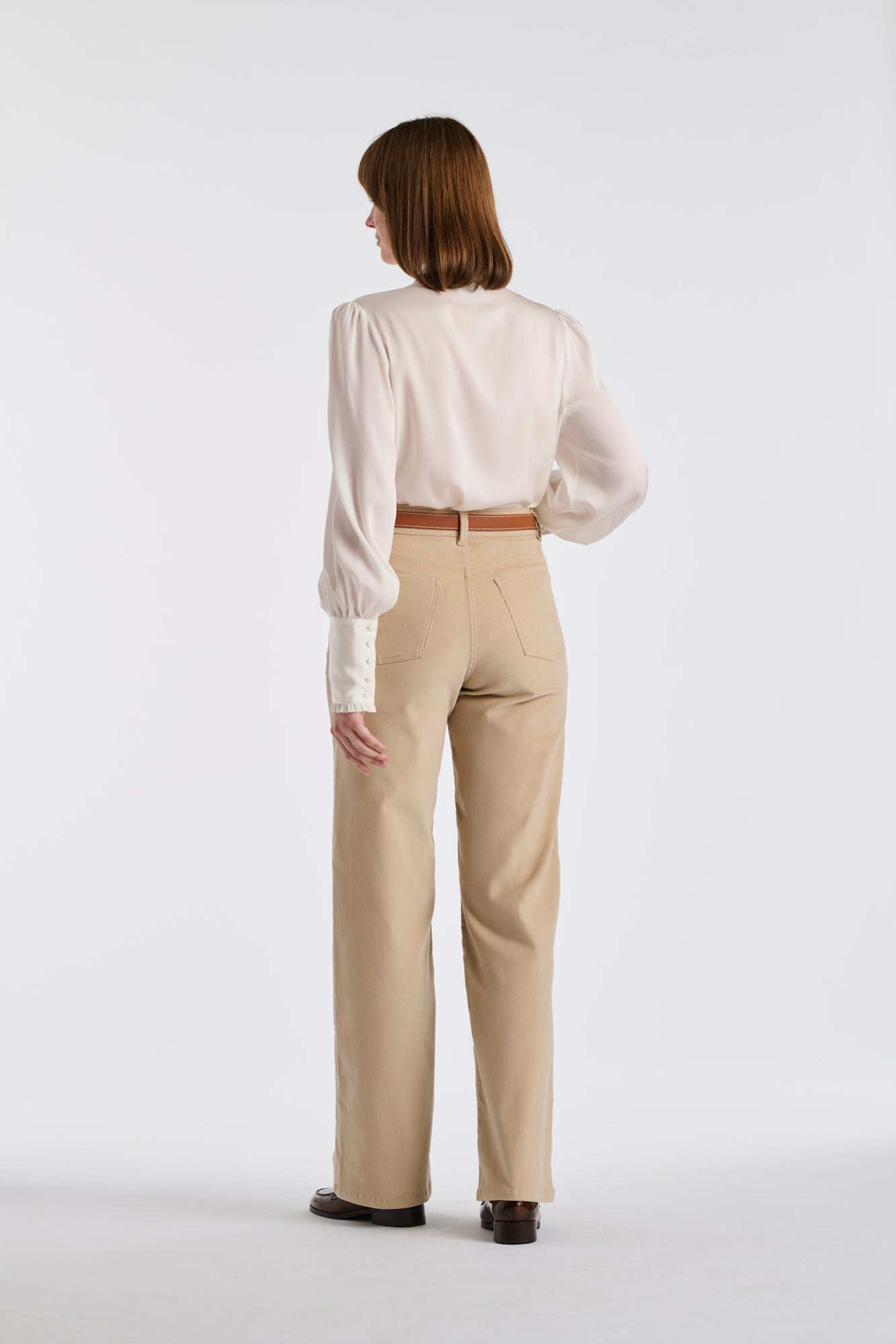 Jean large en velours côtelé