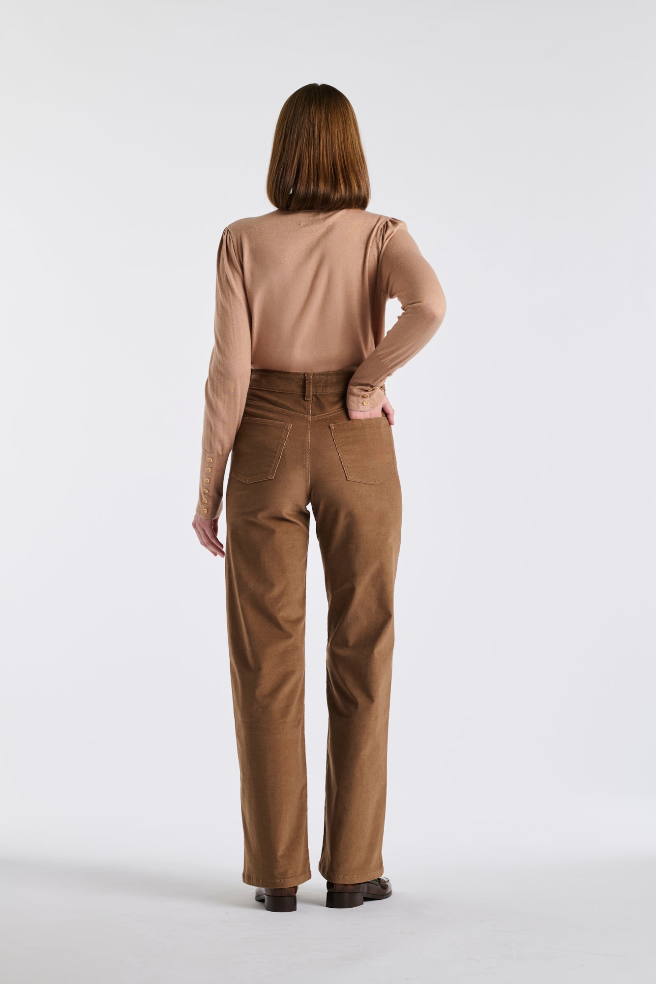 Jean large en velours côtelé