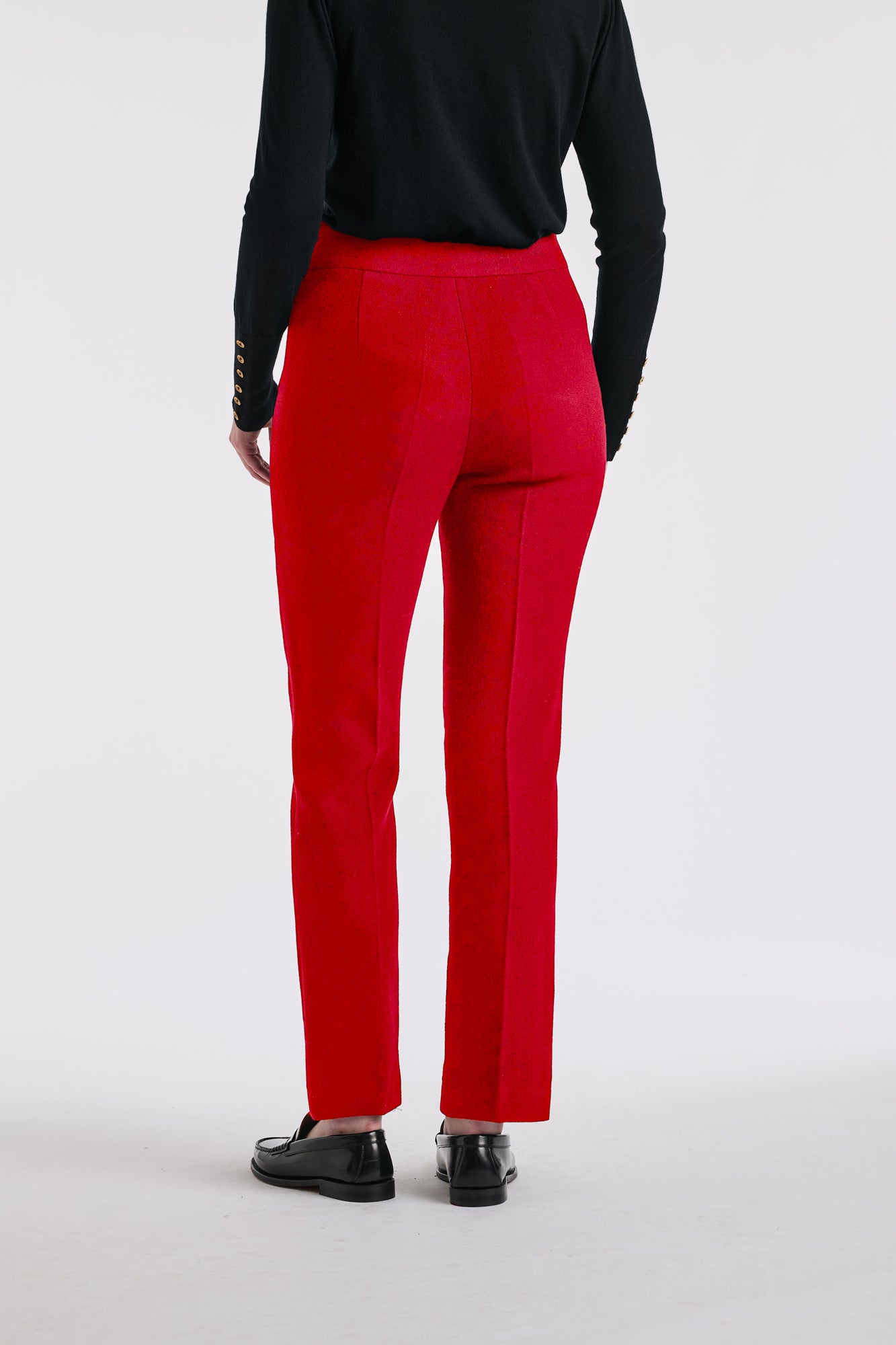 Pantalon cigarette en crêpe de laine