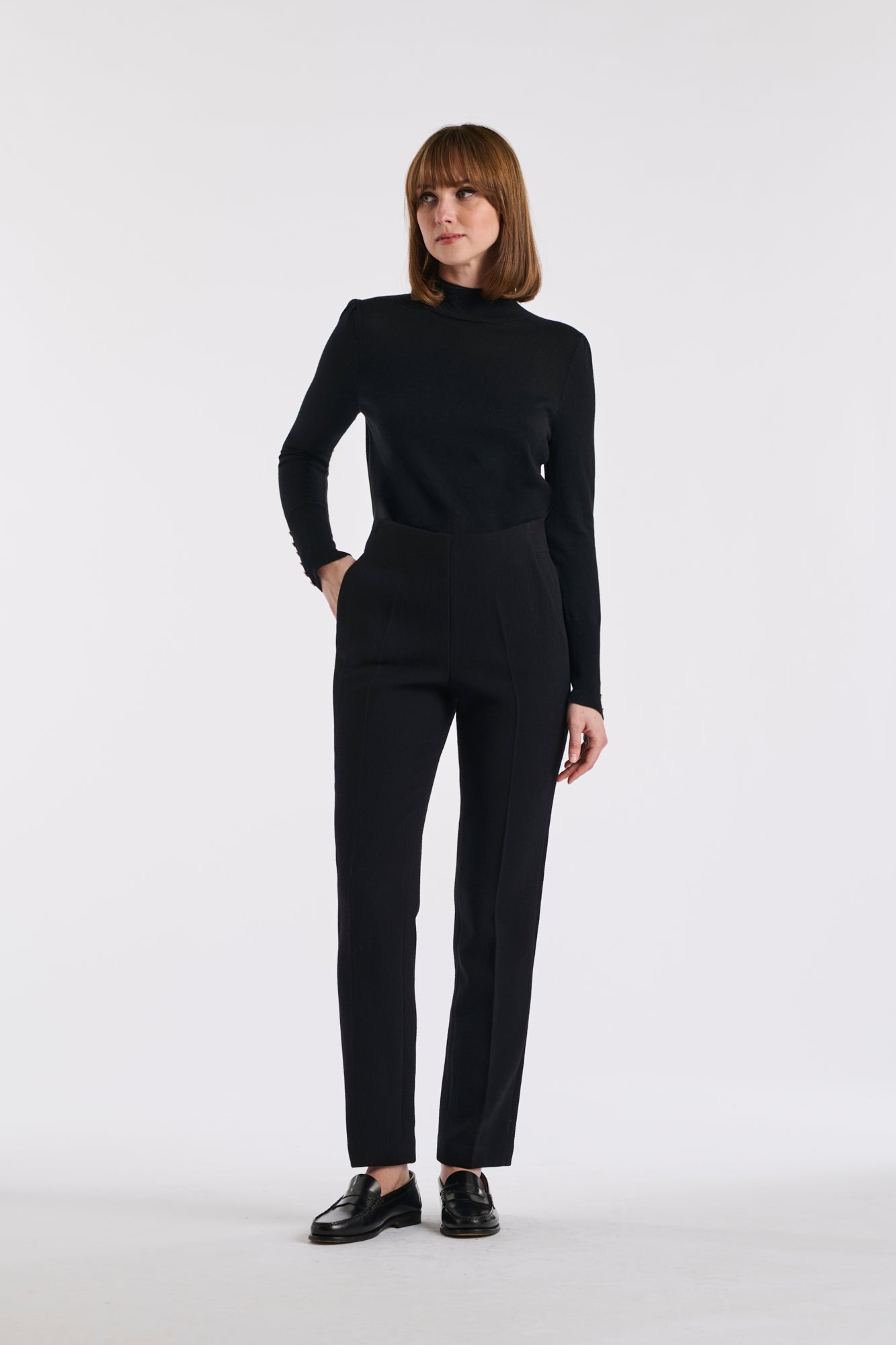 Wool crêpe cigarette trousers