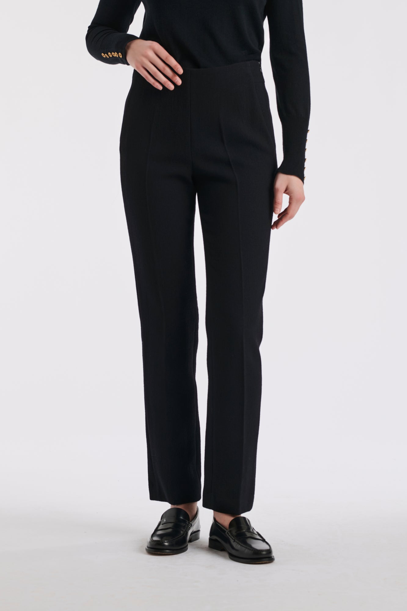 Wool crêpe cigarette trousers