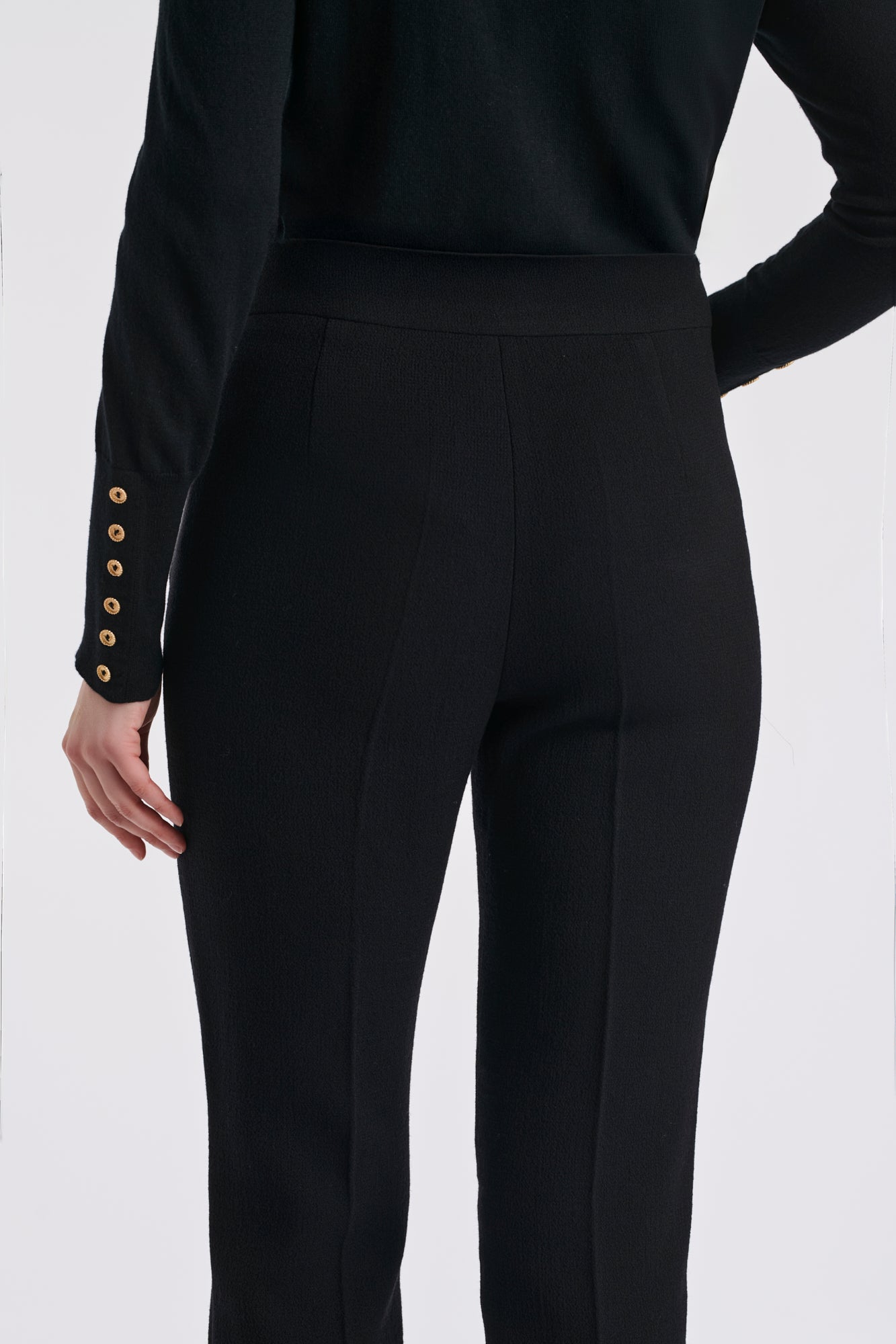 Wool crêpe cigarette trousers