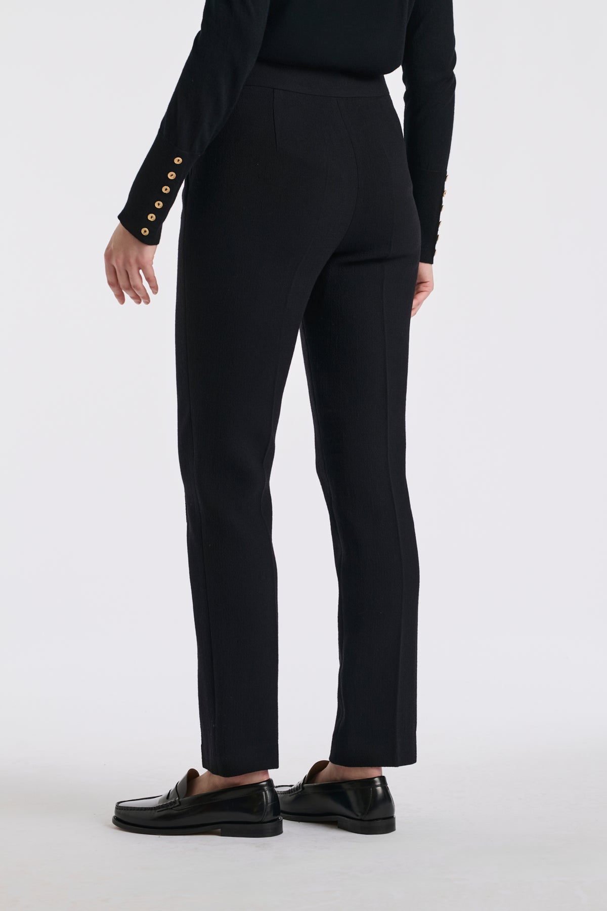 Pantalon cigarette en crêpe de laine