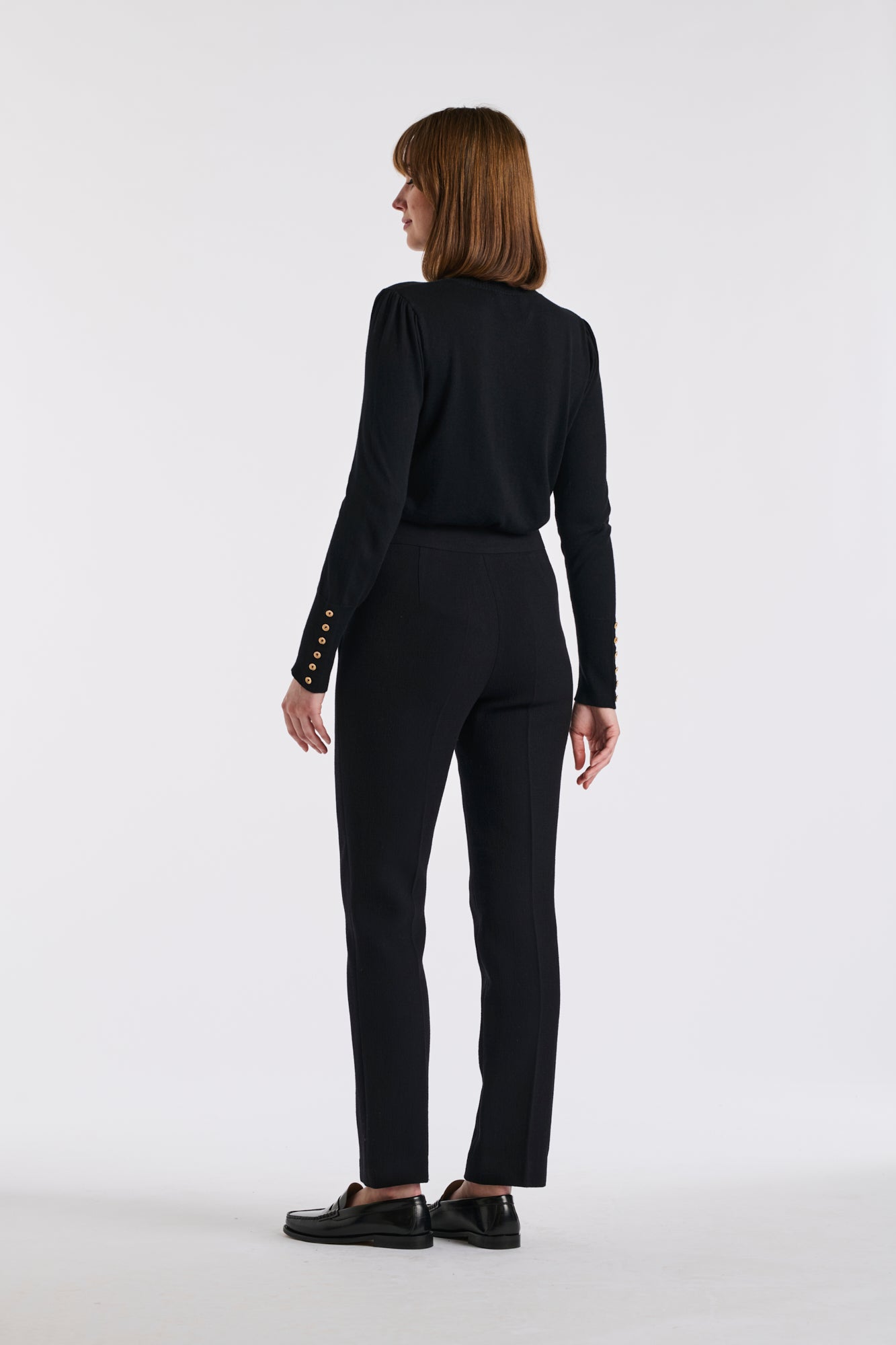 Wool crêpe cigarette trousers