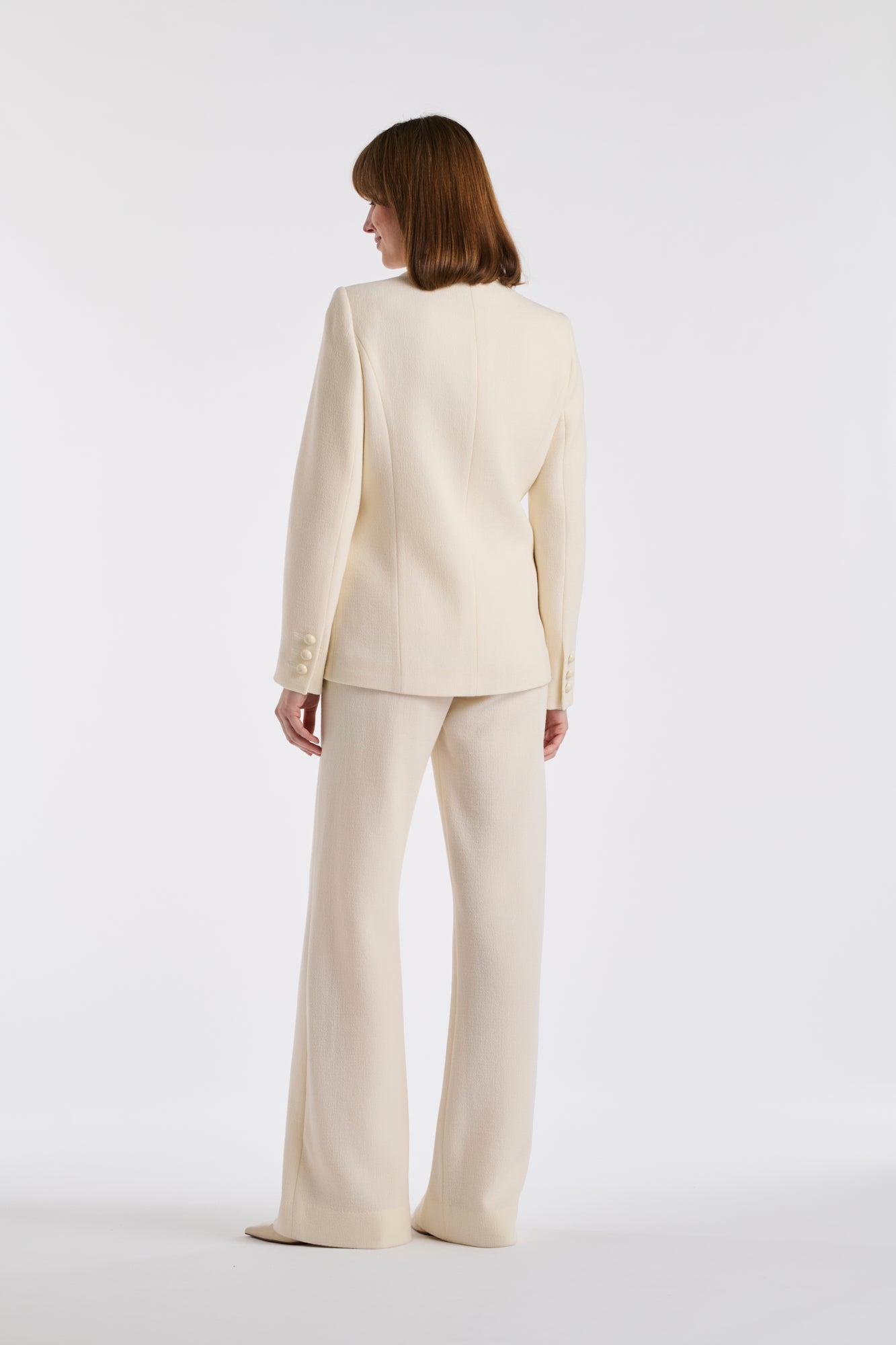 Pantalon large en crêpe de laine