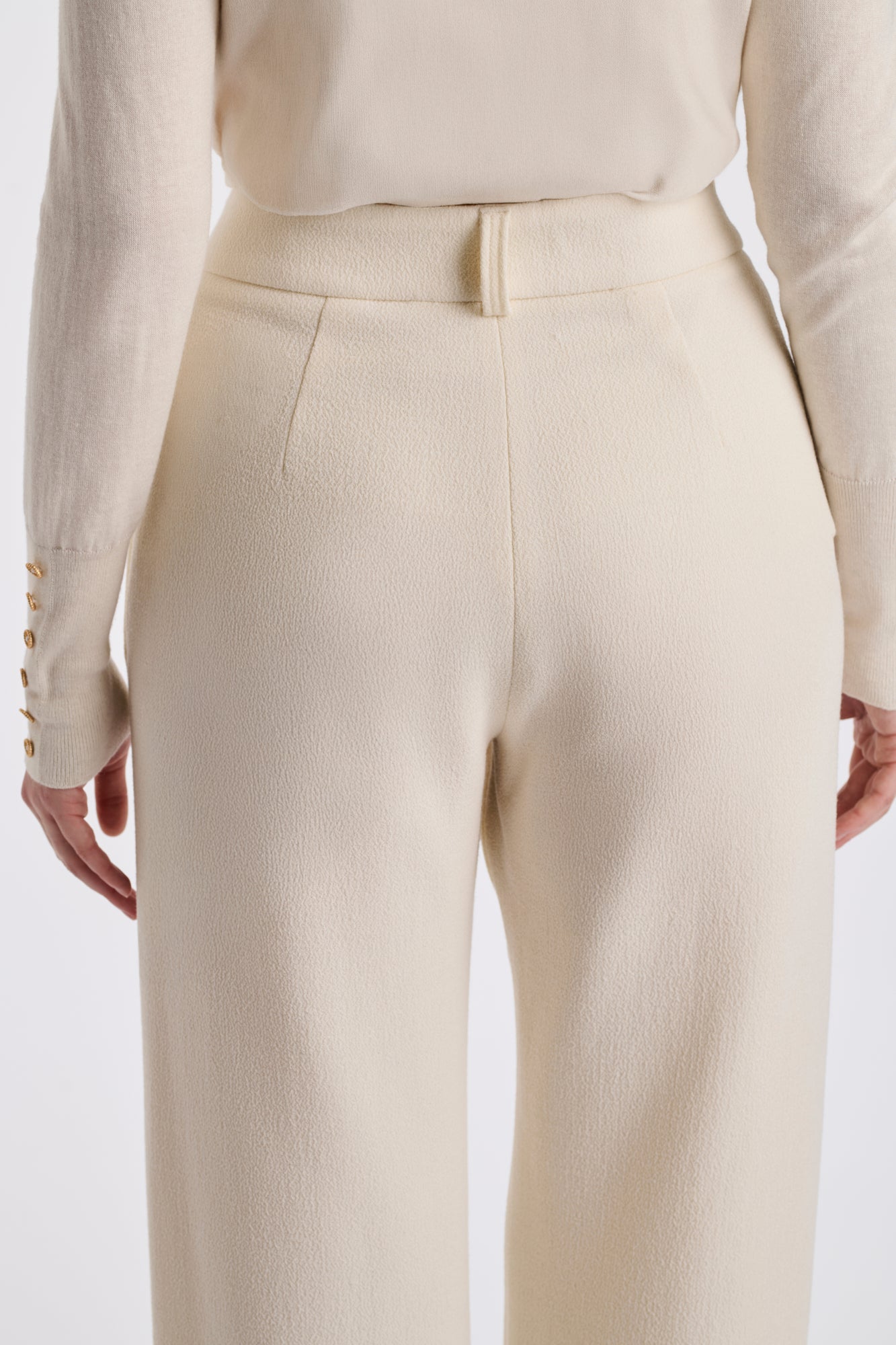 Pantalon large en crêpe de laine