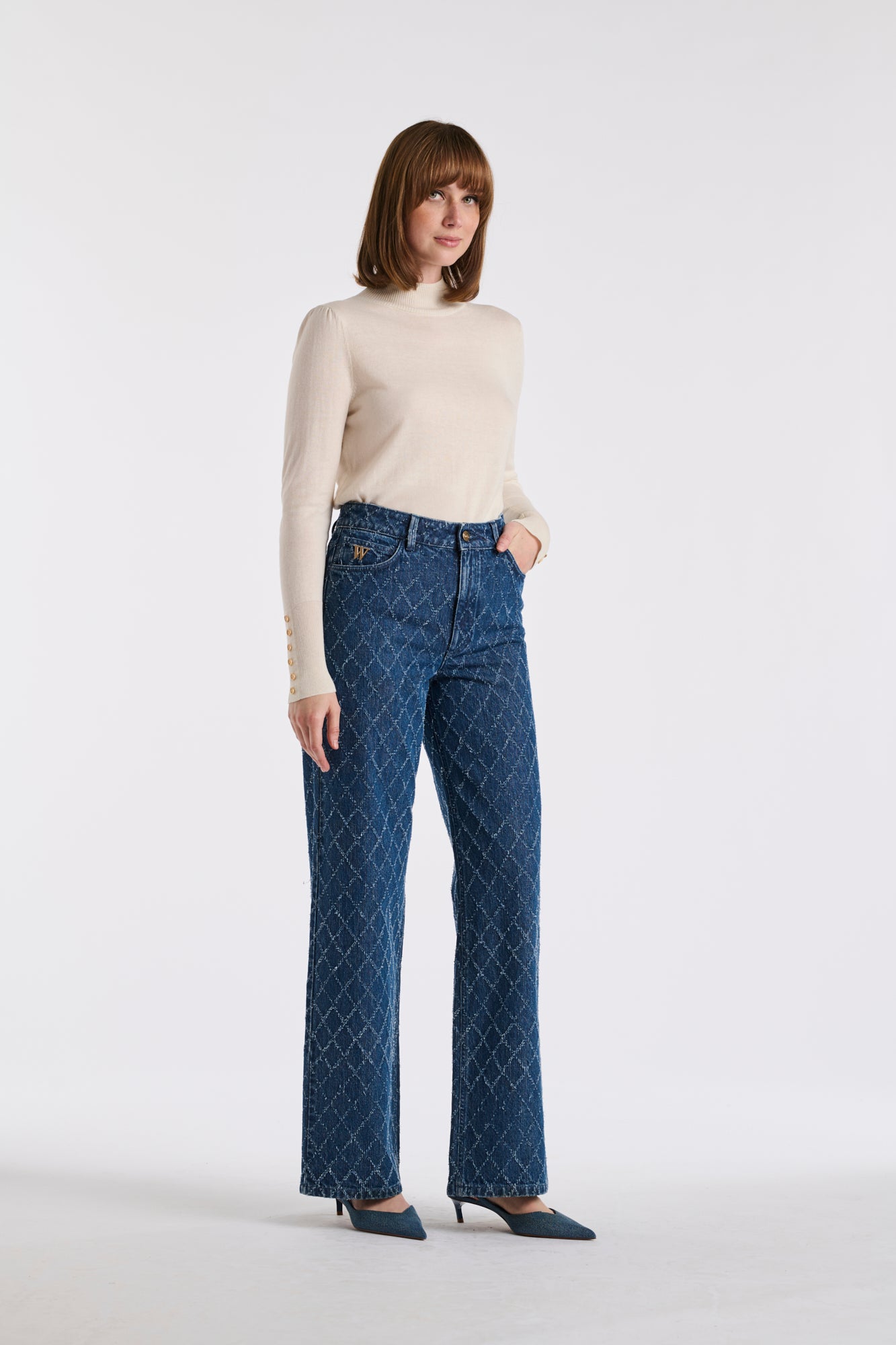 Jean large texturé