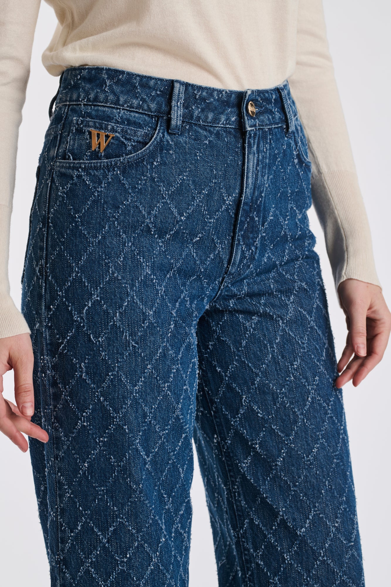 Jean large texturé