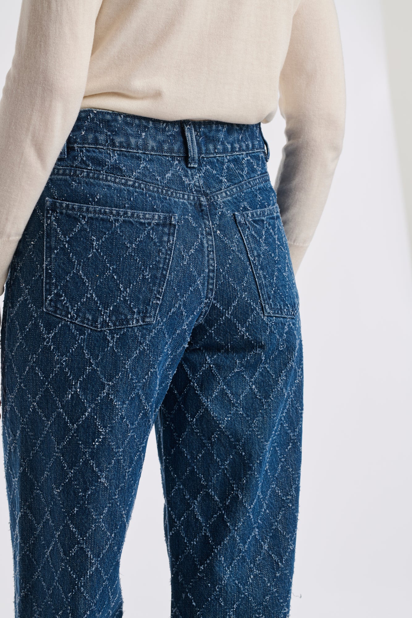 Jean large texturé