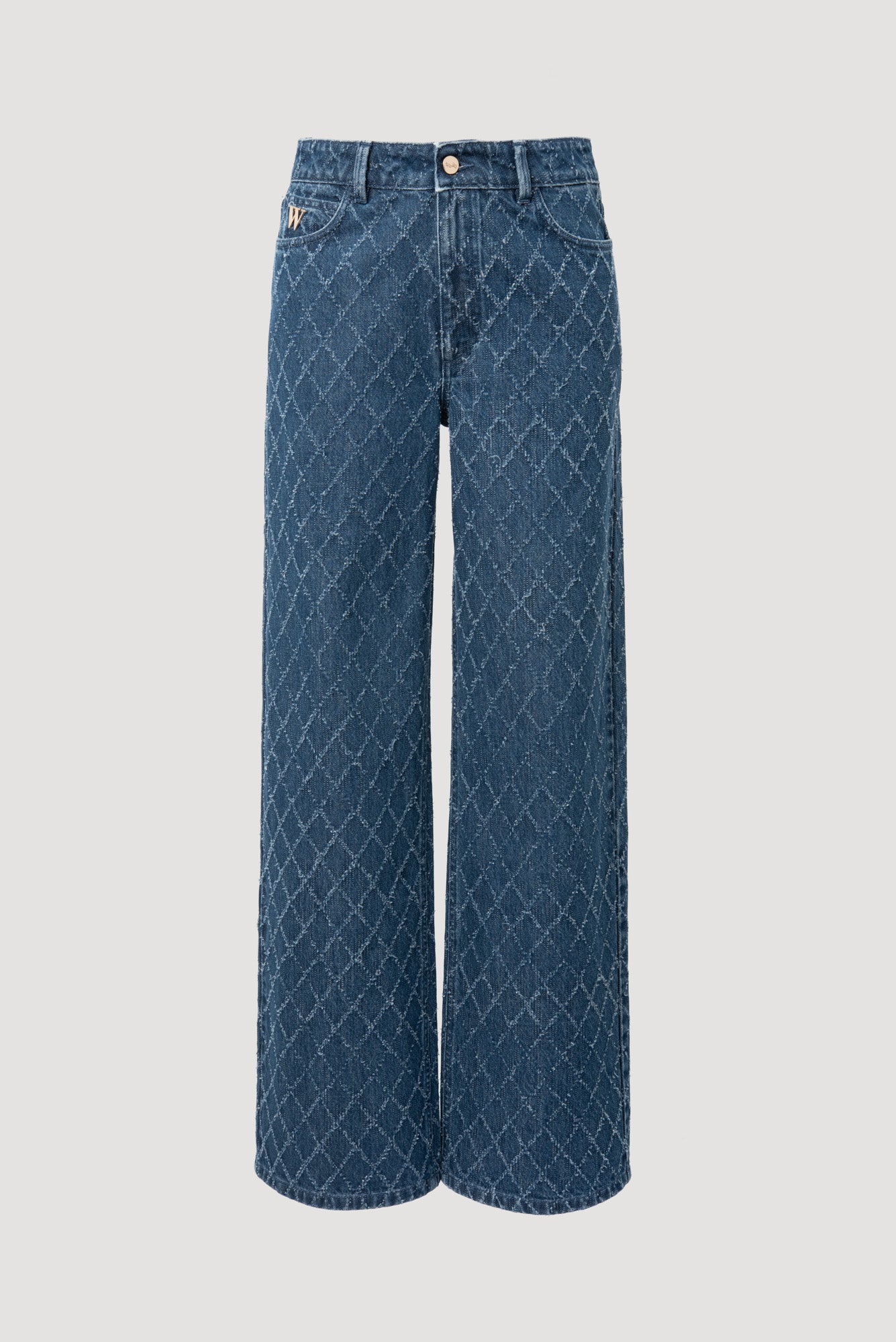 Textured wide-leg jeans