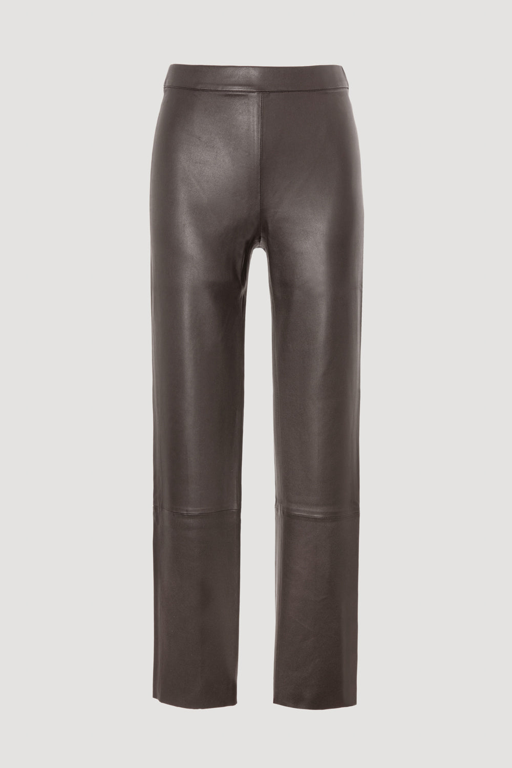 Legging en cuir nappa chocolat