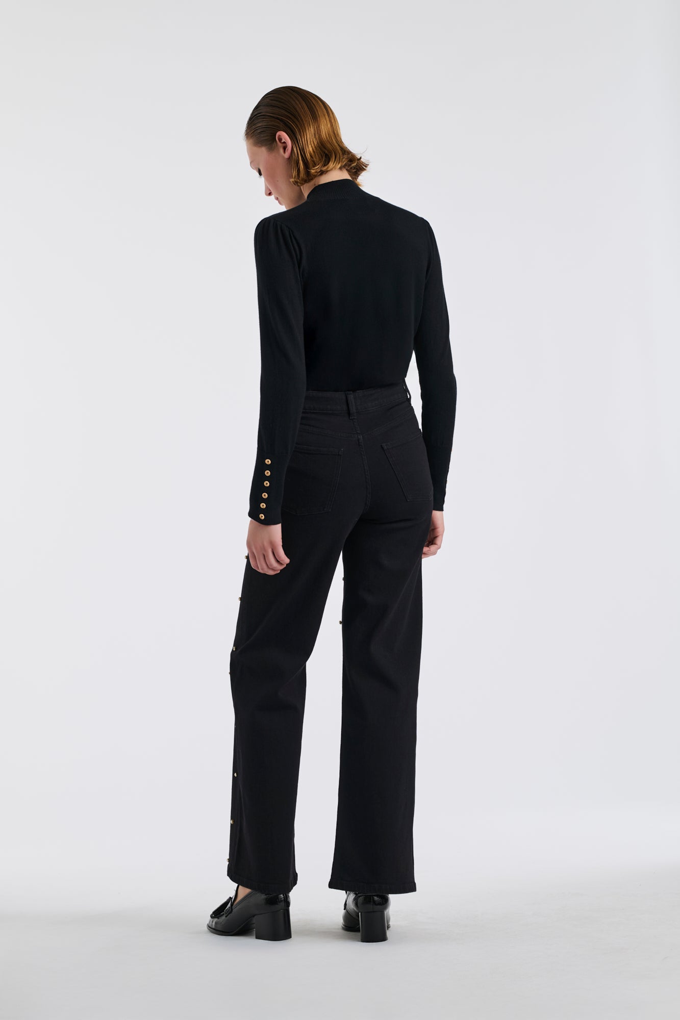 Wide-leg jeans with rhinestones