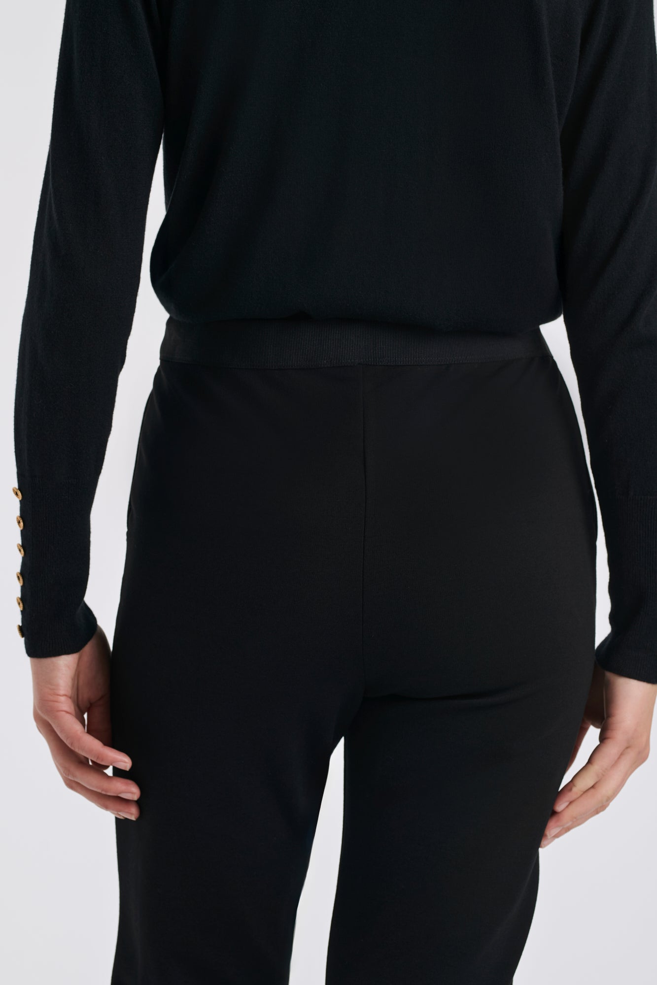 Pantalon cigarette en jersey élastiqué