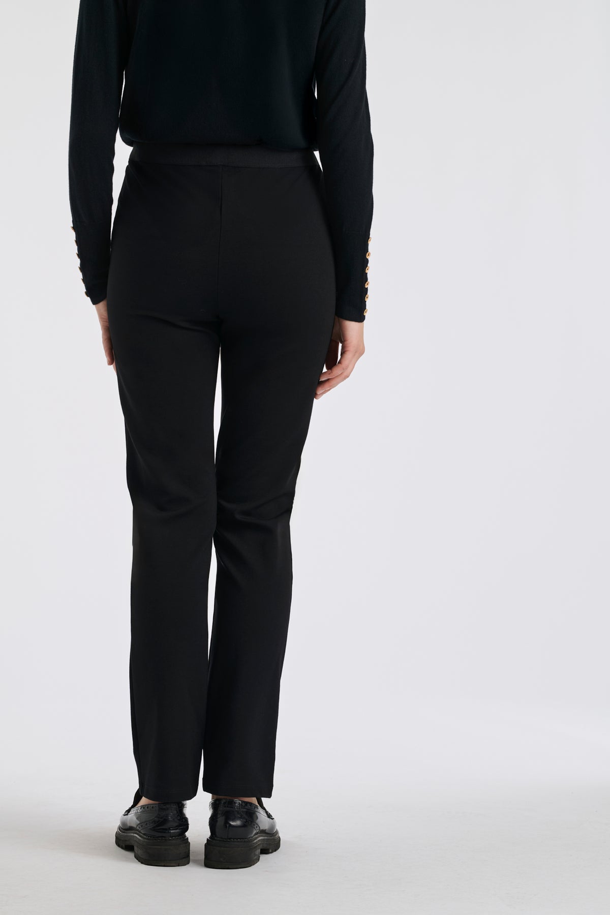 Pantalon cigarette en jersey élastiqué