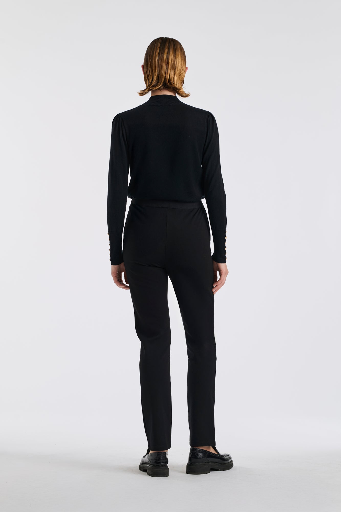 Pantalon cigarette en jersey élastiqué