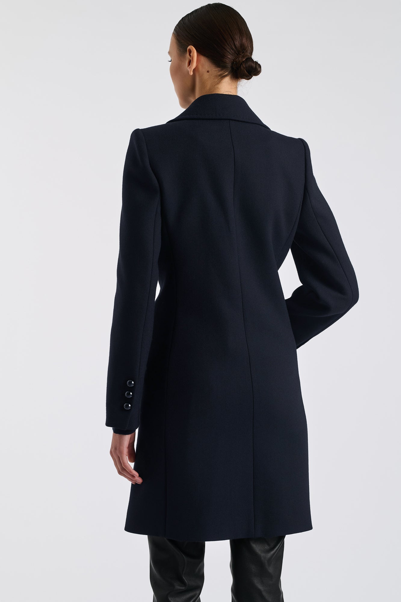 Pardessus en laine surpiqué navy